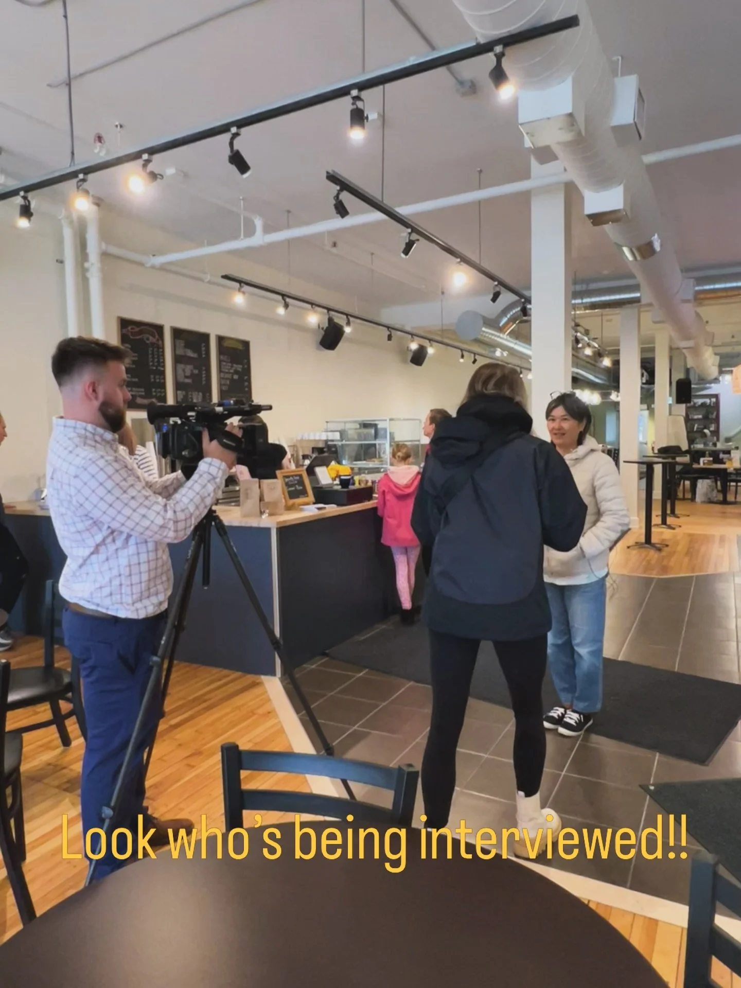 When you live and work in a closed-knit community, you will bump into a @ctvkitchener crew making a segment about the reopening of the neighbourhood caf&eacute; you worked on when getting your Saturday morning coffee!! Next thing you know, you&rsquo;