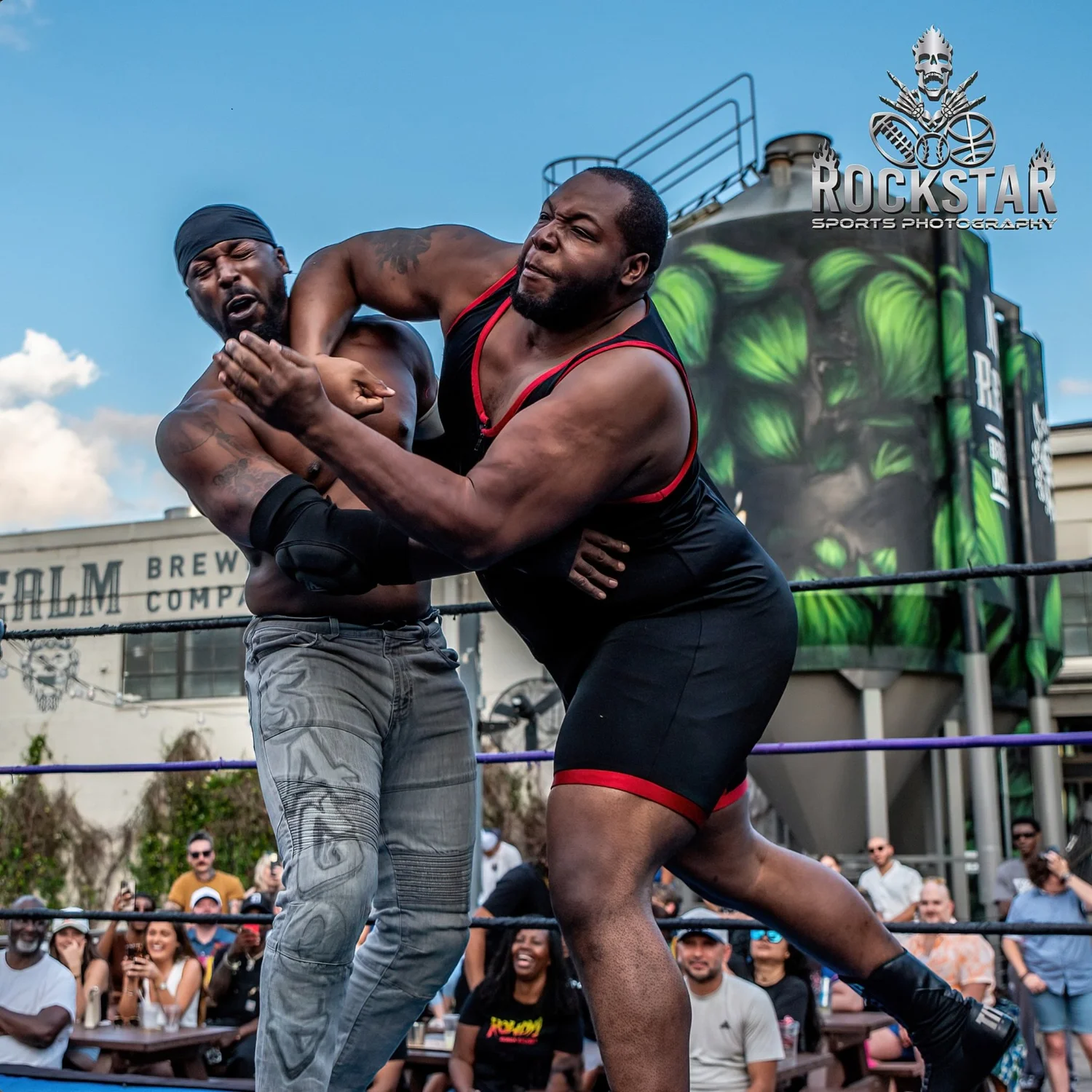 Deep South Wrestling stars grappling in the ring