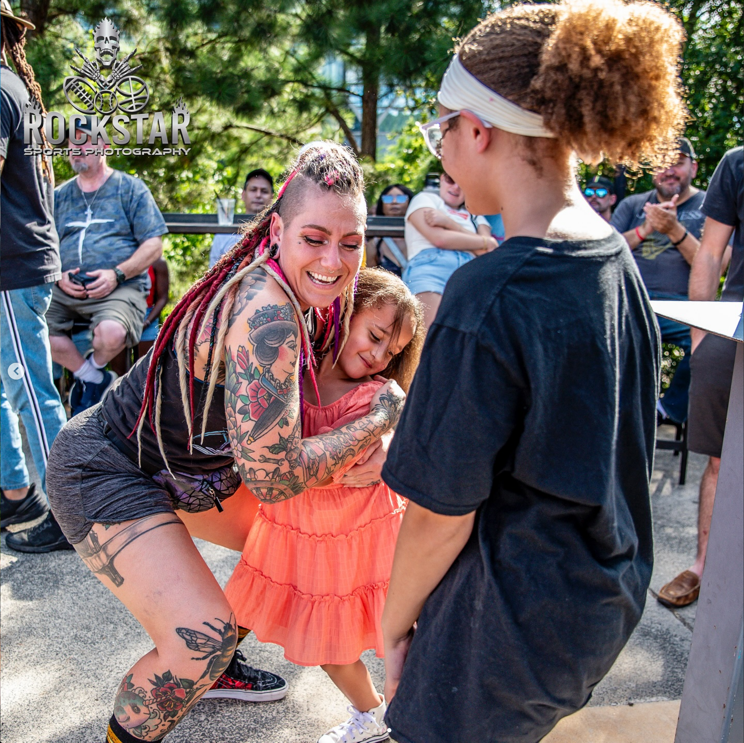 Deep South Wrestling performer with a young fan