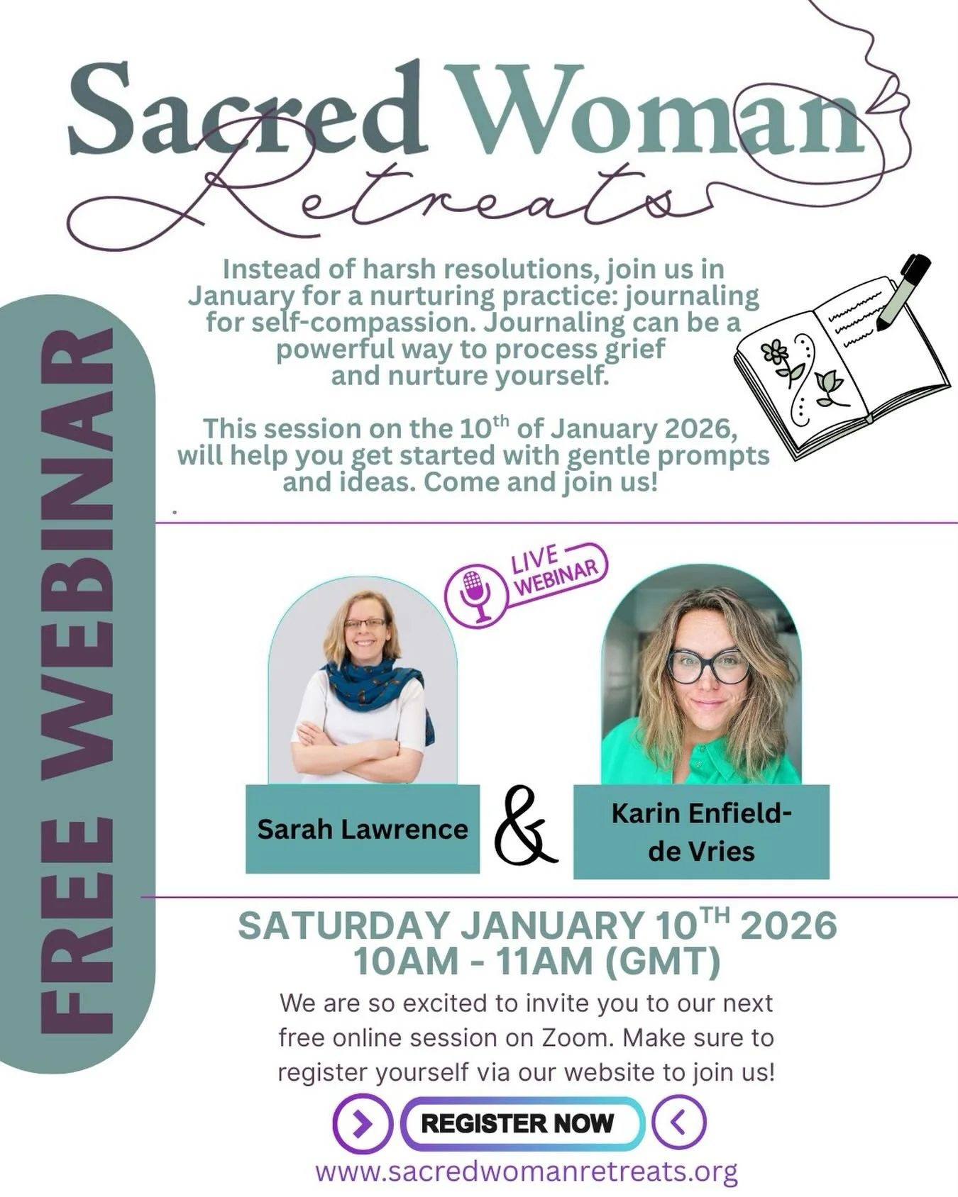 💫 January Sacred Woman Webinar: Journaling as Self-Compassion 💫

As a new year begins, many of us feel the pressure to set resolutions or &ldquo;do better.&rdquo;
But when you&rsquo;re living with grief, what&rsquo;s often needed most isn&rsquo;t s