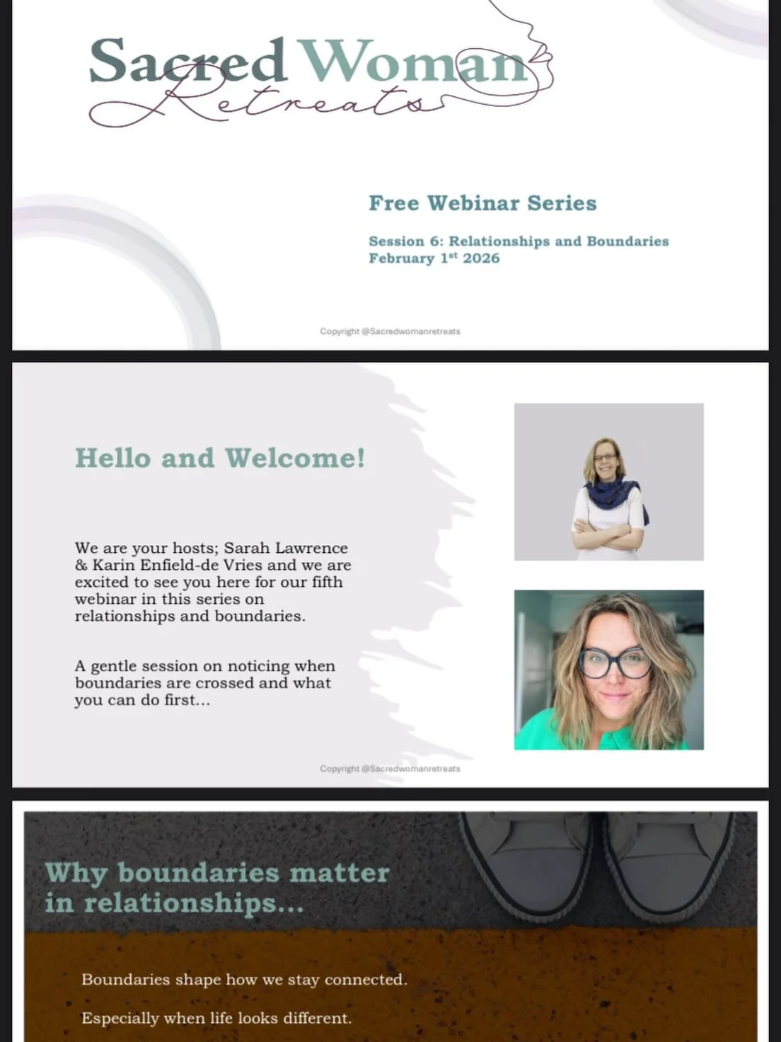 Thank you to everyone who joined us today for our Sacred Woman webinar on Relationships &amp; Boundaries.
It was a real privilege to share this space with you and to explore, together, how boundaries live inside us and quietly shape how we stay conne