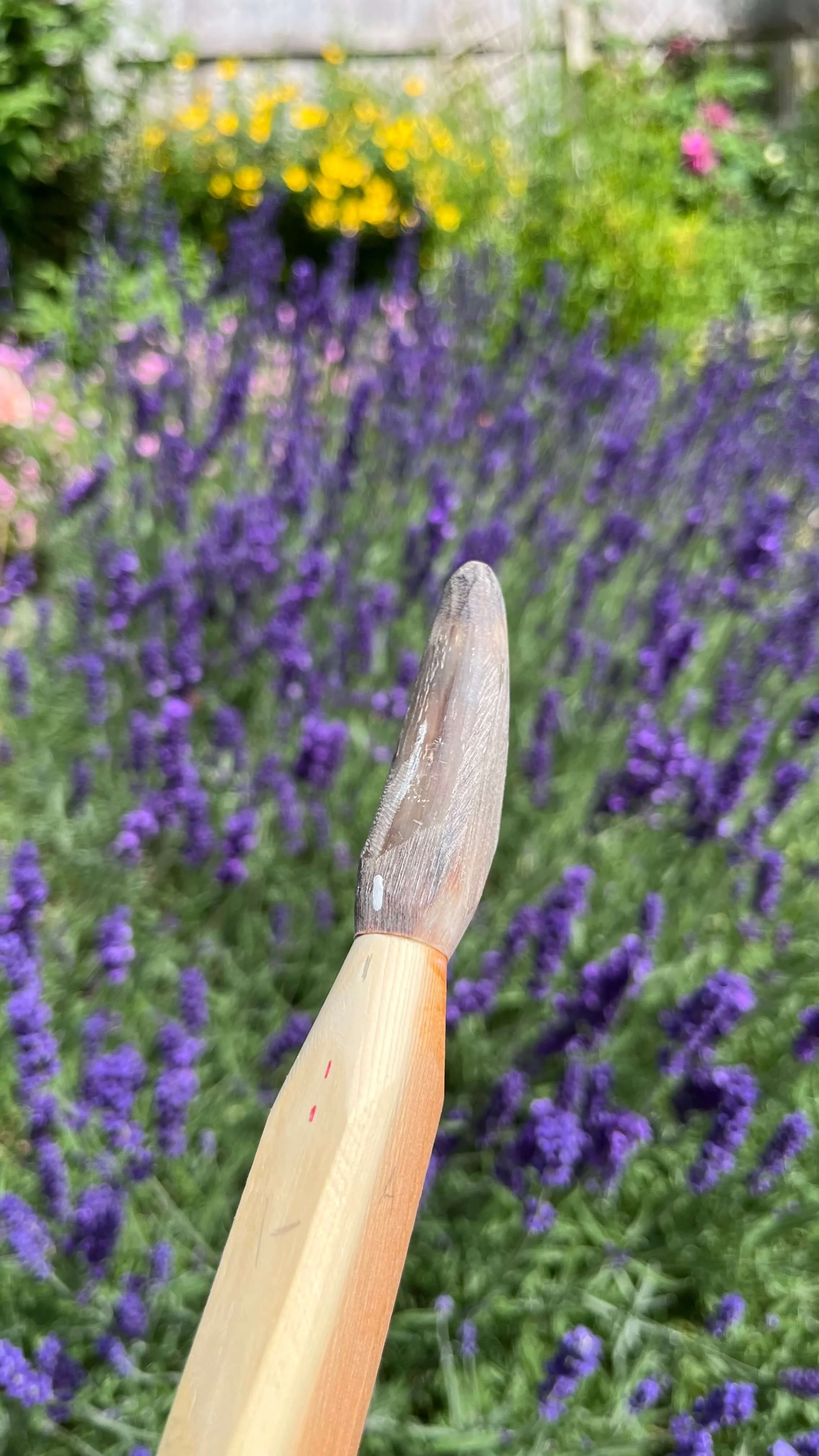 A fitted, streaky buffalo horn nock.