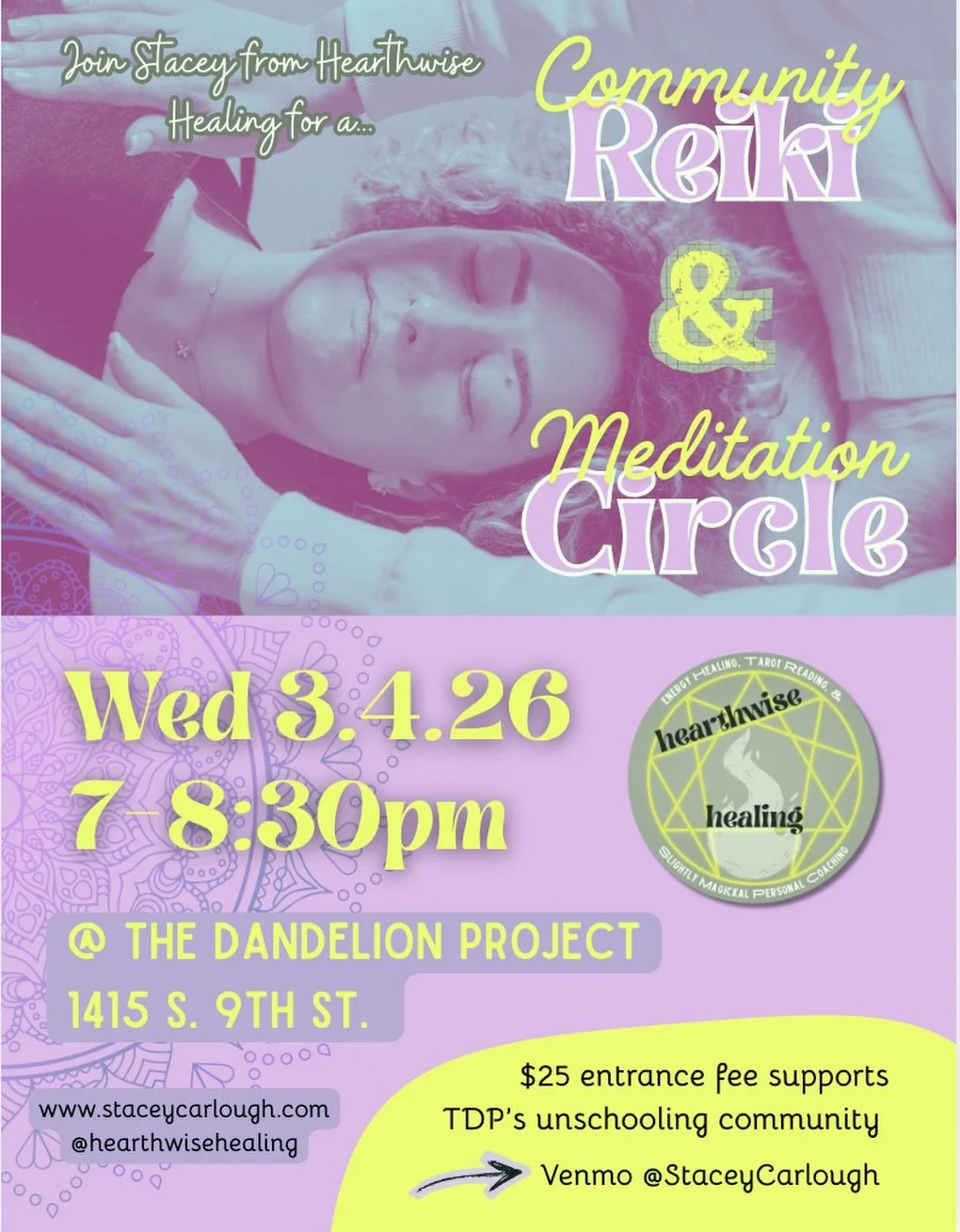 Hey South Philly! Join me next Wed 3/4 for a community reiki and meditation circle. Register via 🔗 in bio. Reiki is an intuitive and gentle no-touch form of energy healing. At the session, you&rsquo;ll learn about how energy flows through your bodie