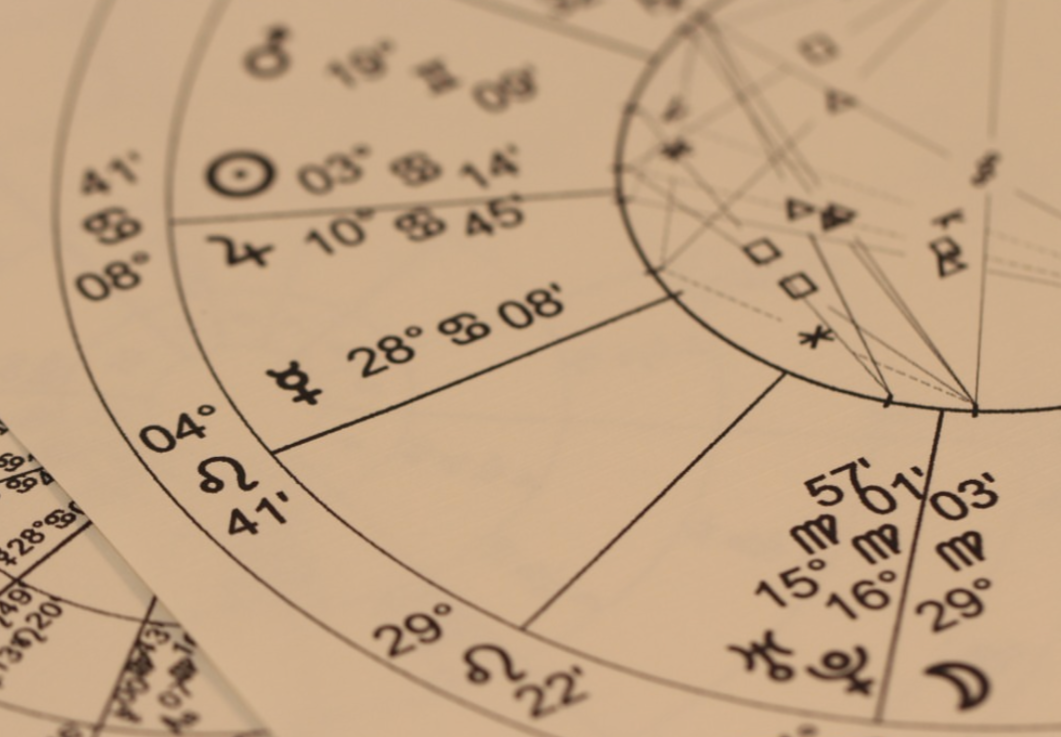 A piece of a astrological birth chart