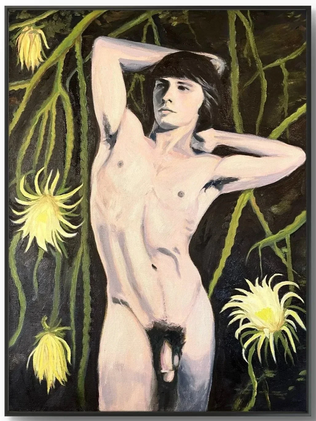 Night Blooming Cereus, 2025, Oil on canvas, 18 x 24 in.