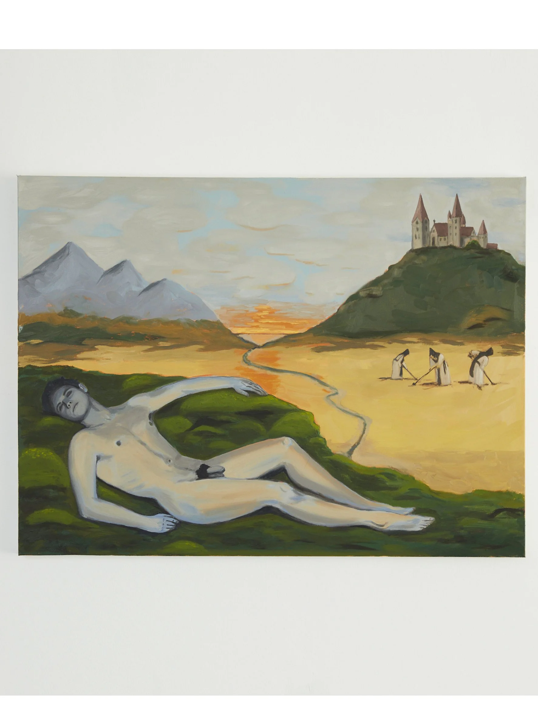 The Lazy Monk  2025, Oil on canvas, 30 x 40 in.