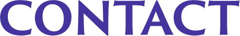 Text reading 'CONTACT' in bold purple letters.