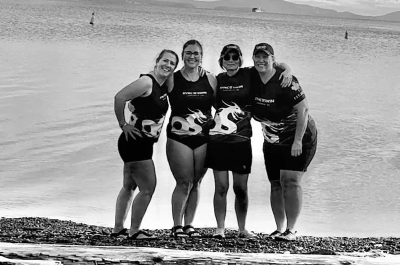 SOS Cold Plunge 23-Nov-25 (Michelle R, Michelle S, Hayley & Kirsten at Transfer Beach, Ladysmith).