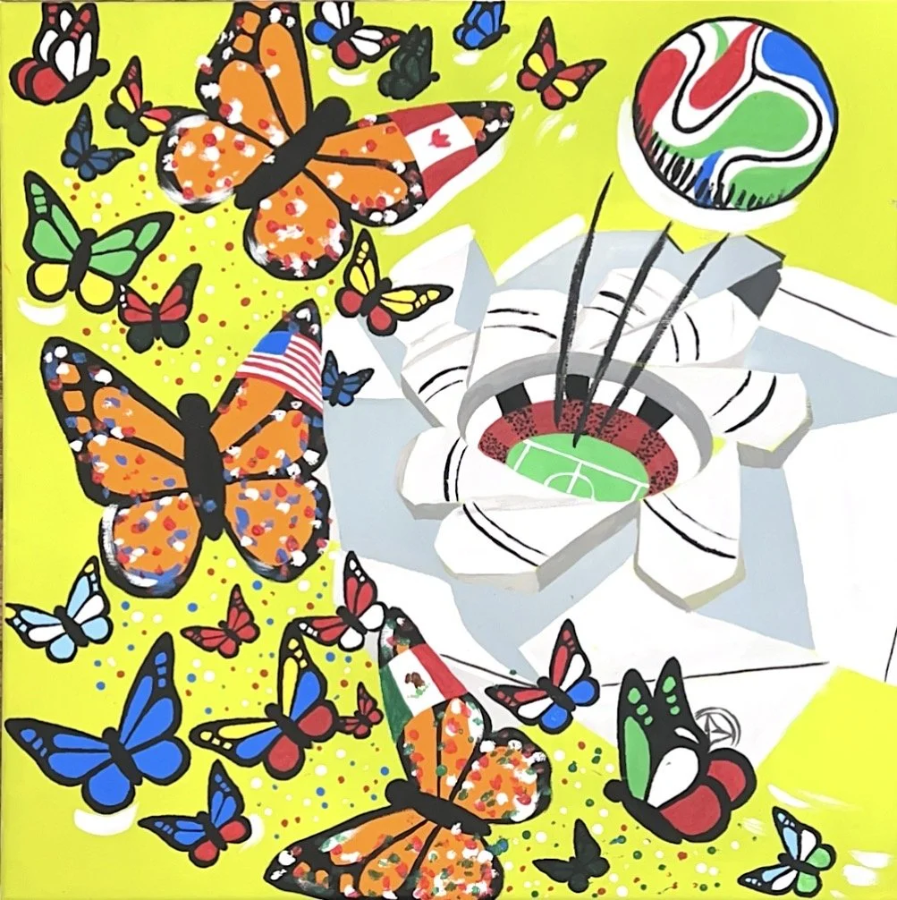 2026 Artist: Monserrat Mora Hernandez  Artwork: As a selected artist for the storefront art exhibit gives me the opportunity to bring color to the community. My goal as an artist is to make art that can be shared with others to enjoy. 