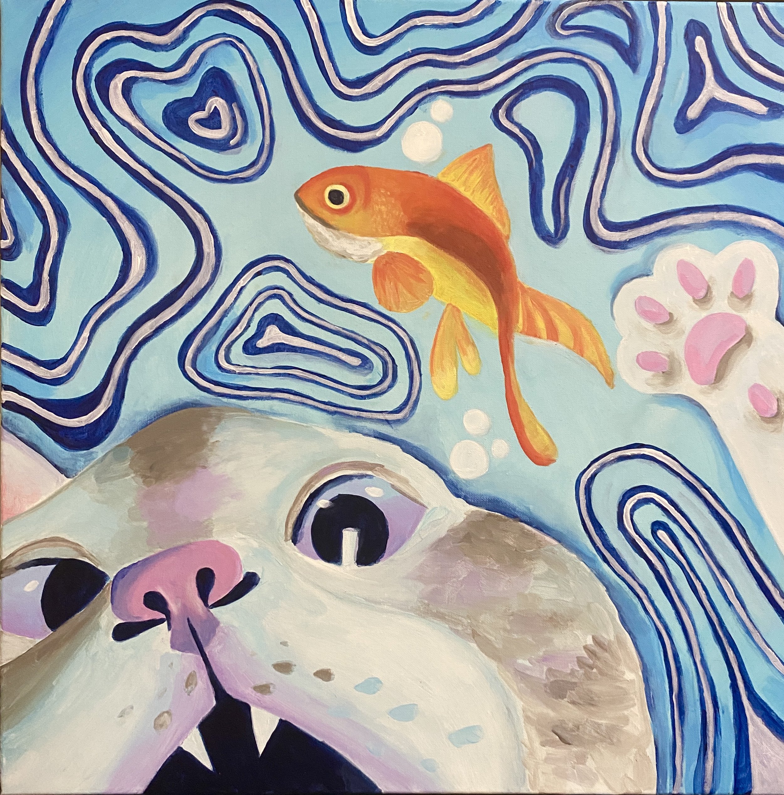 Artist: Elizabeth (Ellie) Lubin
Artwork: Underwater Purr-suit
I am passionate about art and giving back to my community. Having lived in Dunwoody for most of my life, I take pride in contributing to its creative spirit. My goal is to create art that