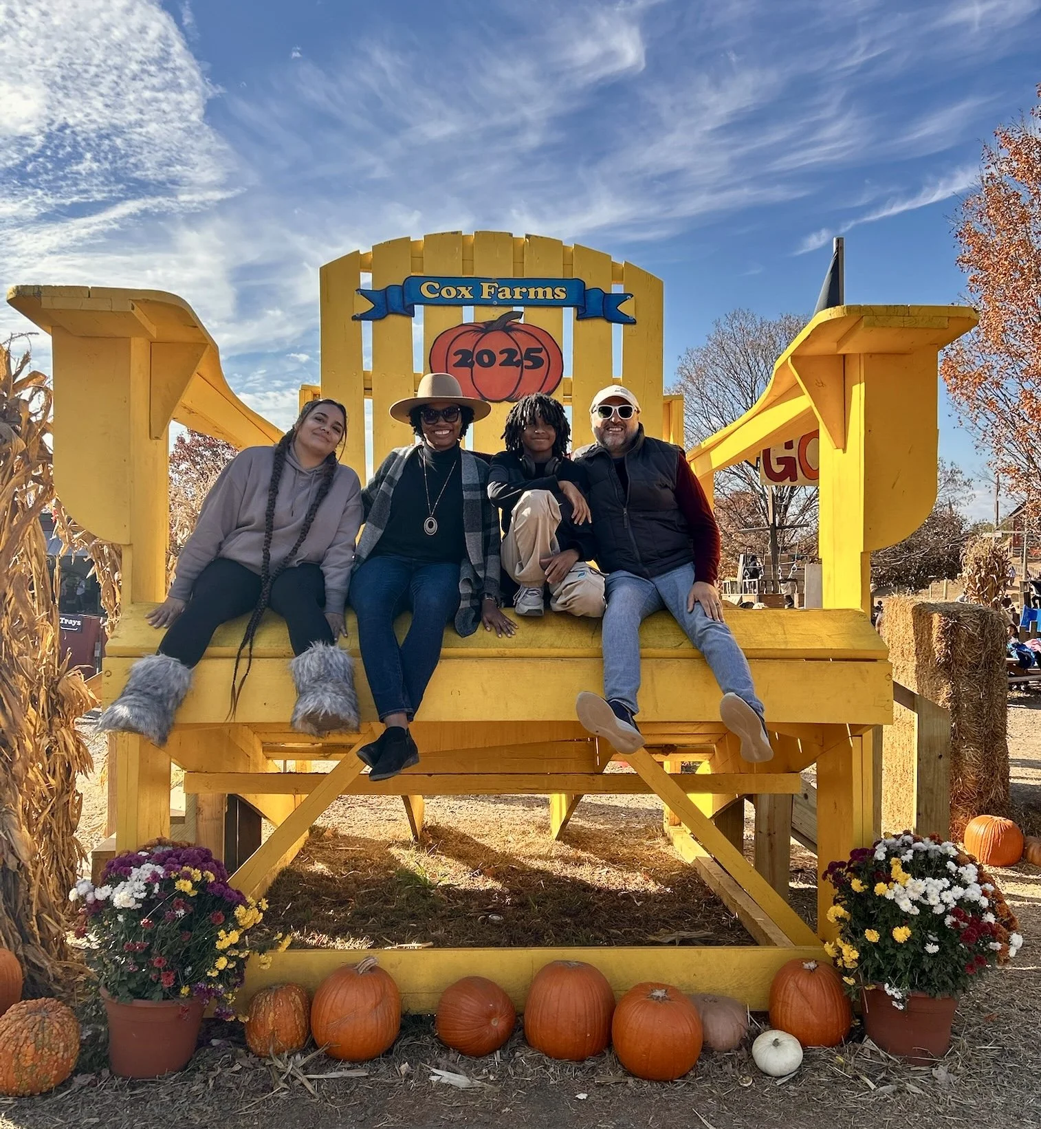 Toni, Sheri, David, and Andy at Cox Farms in 2025.
