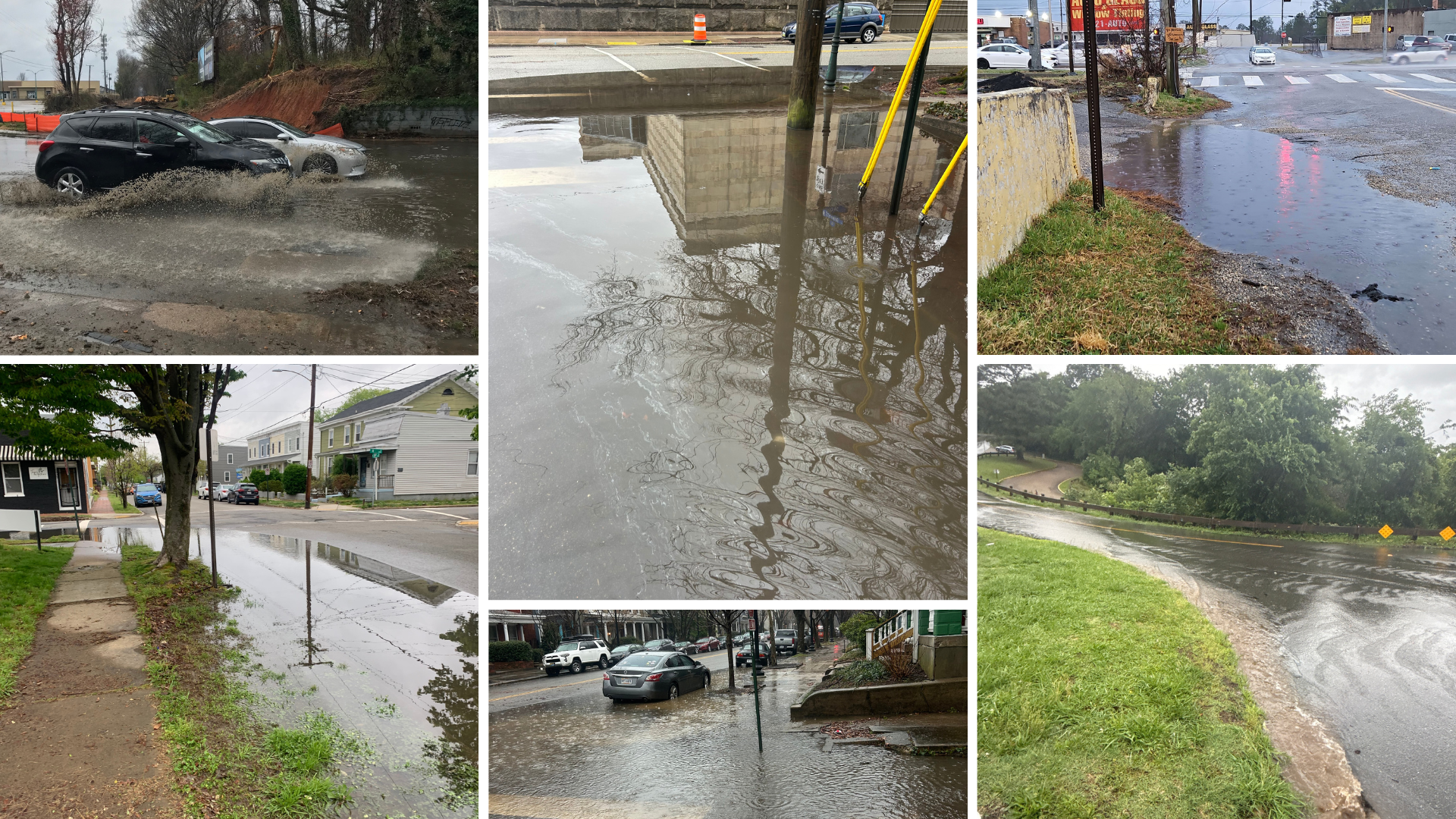 Photos that were submitted by community members with flood surveys during the first year of Go with the Flow.
