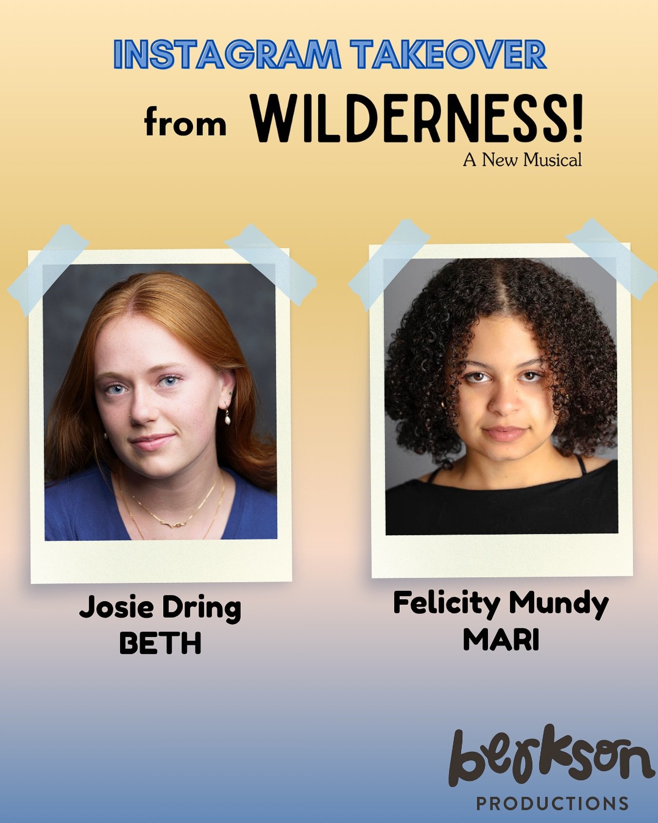 We are so excited to be having our &ldquo;protagonists&rdquo; takeover tomorrow with Josie Dring (Beth) and Felicity Mundy (Mari)! Make sure to follow along while they take you through our tech rehearsal!