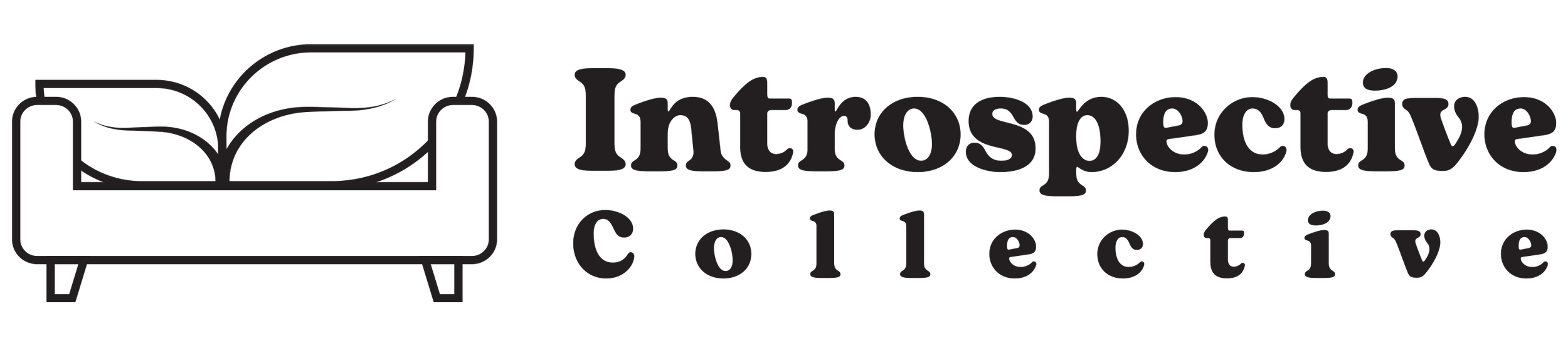 Logo of Introspective Collective with a stylized couch and leaves