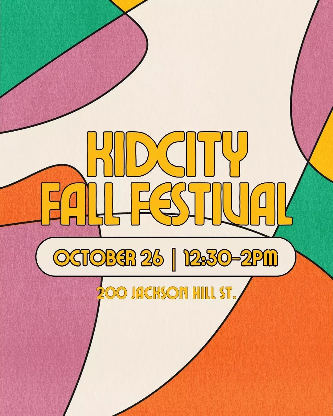 DATE CHANGE DUE TO WEATHER!
KidCity! We're kicking off fall with with costumes, games, snacks, and plenty of fun at the park!
THIS Sunday, October 26th | 12:30-2pm
200 Jackson Hill St. (the park right by the church)
Bring your family, invite some