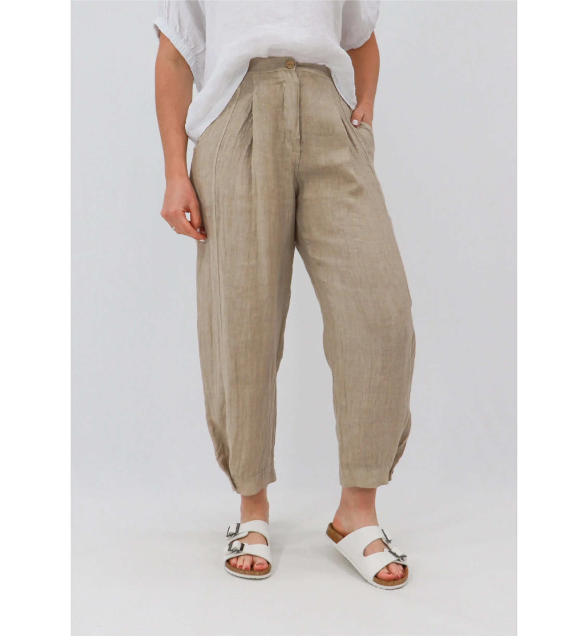 Piera Tapered Button Trouser | Aida Rose