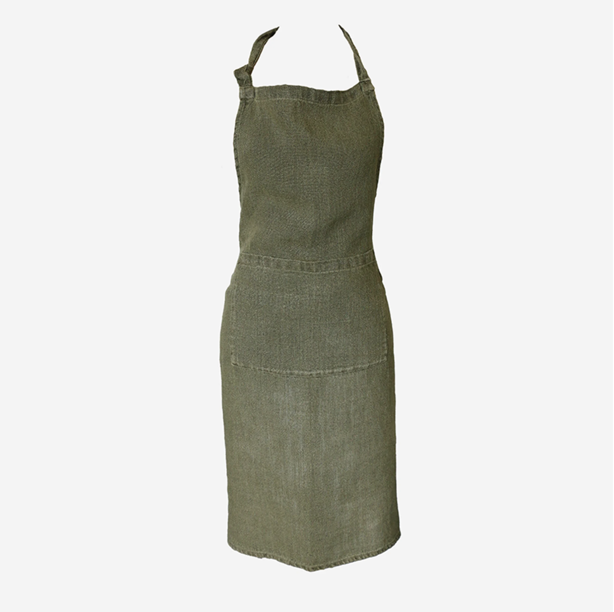 Olive Green Vintners 100% French Linen Apron