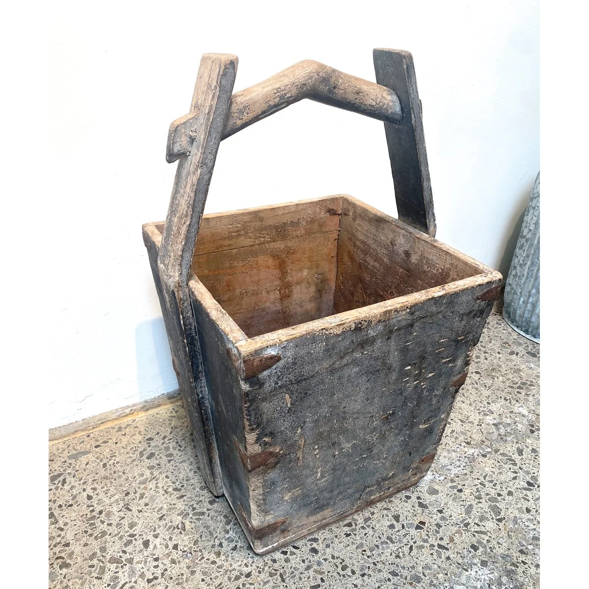 Antique Rice Bucket | Dark