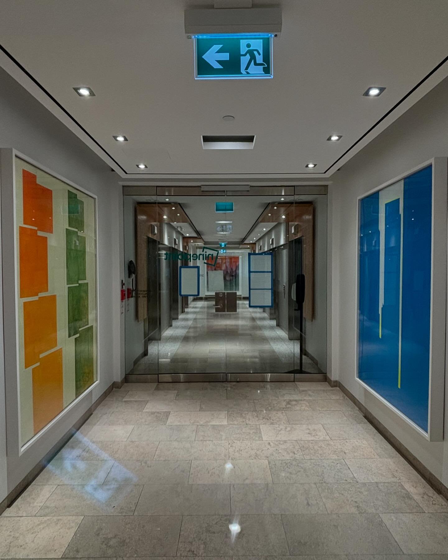 I had the immense honour of curating a corporate art collection over the past year. After much anticipation the art is up and very proud to say we are nearly equal in male and female artists! These are the first three pieces that greet employees and 