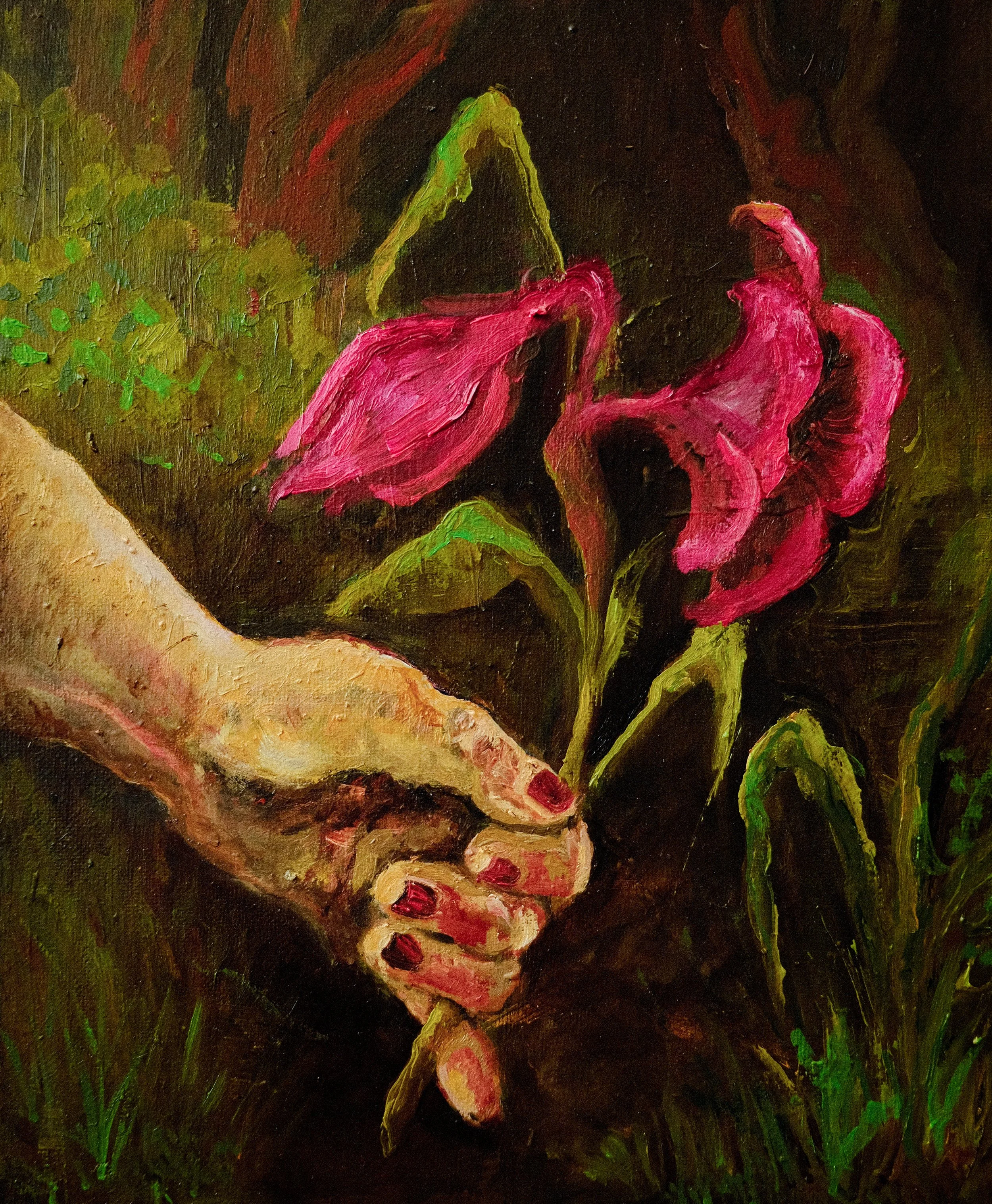 La flor del caído
24.5 x 29.5 cm
Oleo sobre lienzo
2023
