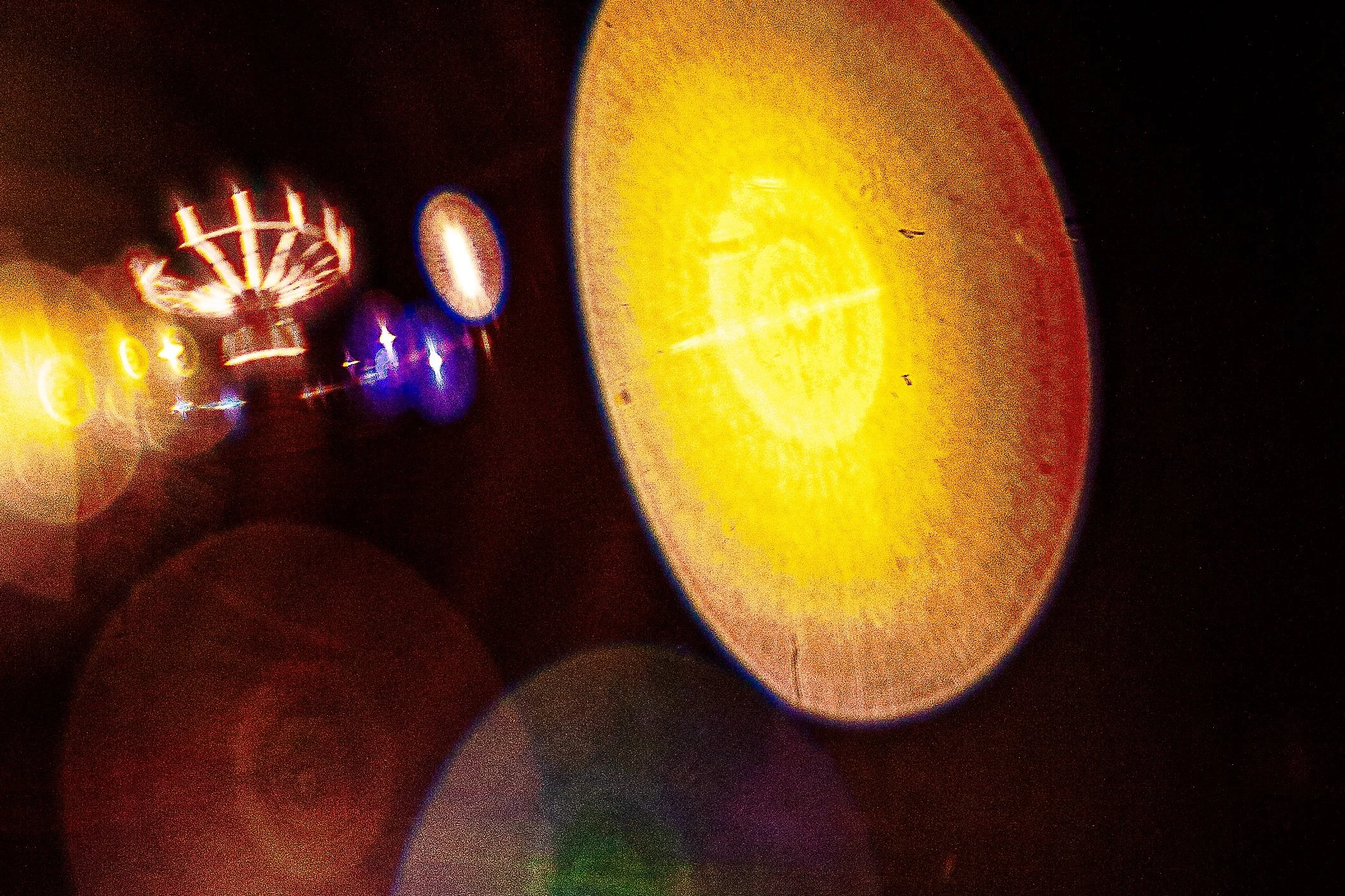 Detail crop from Midway Orbit, emphasizing smaller rings and color shifts emerge between the dominant glowing discs