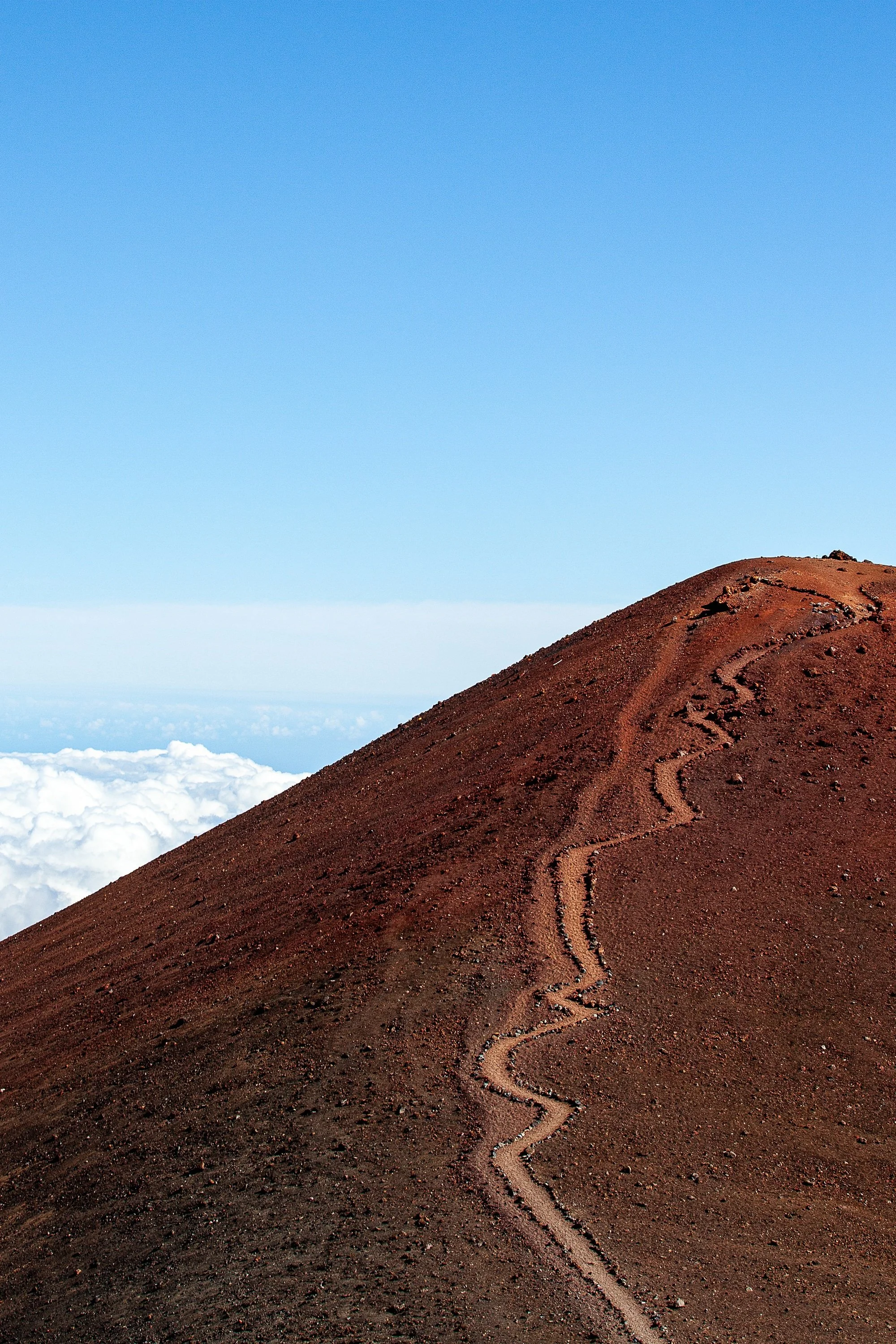 Detail crop from Path Above the Clouds, emphasizing small bends and footprints make the ascent visible long after the people are gone
