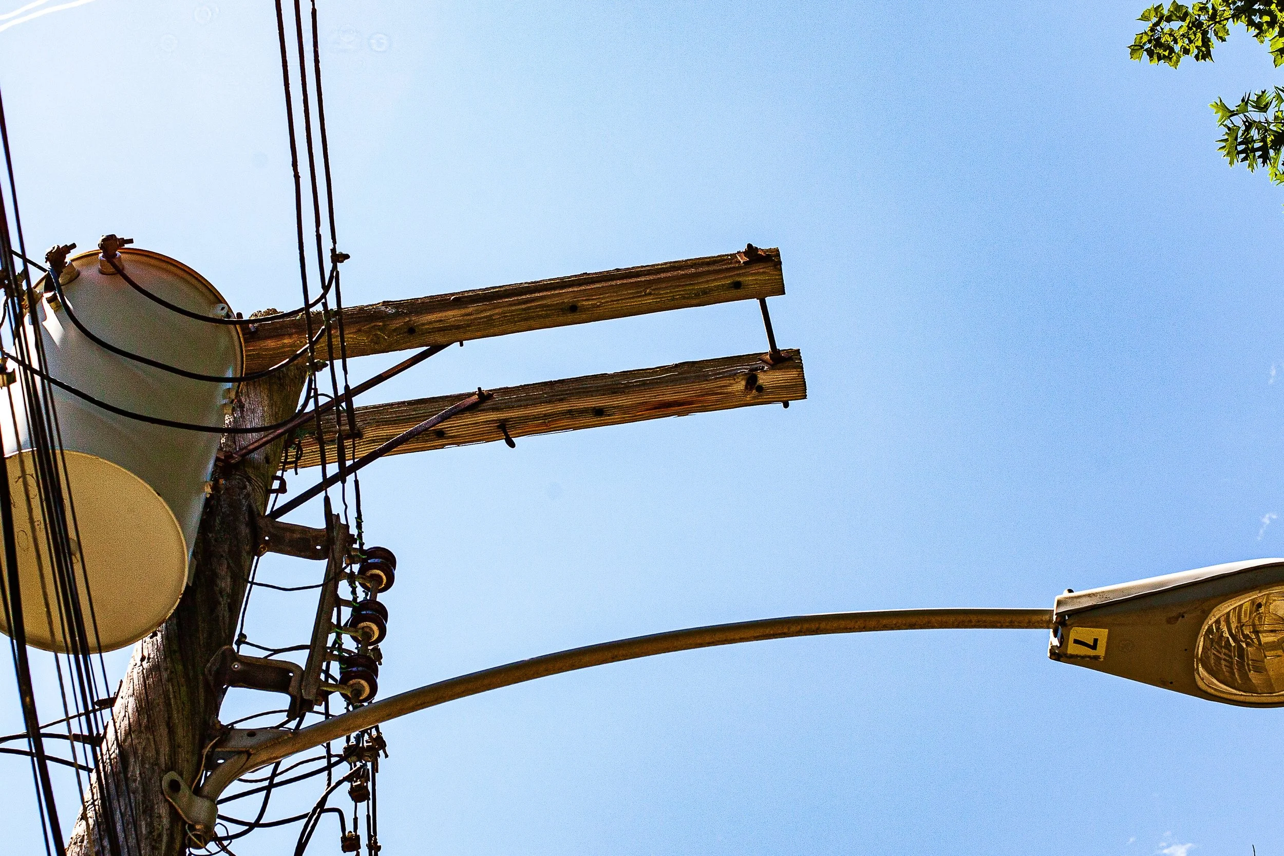 Detail crop from Utility Sky, emphasizing insulators, cables, and branching lines form a denser pattern than first appears