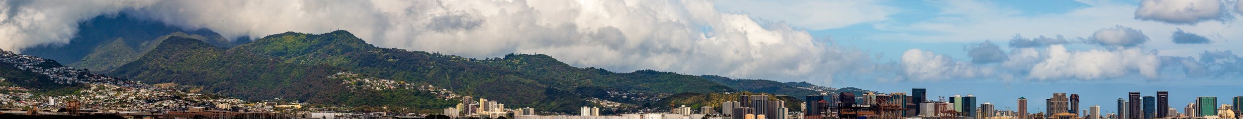 Detail crop from Mountain City, emphasizing neighborhoods, ridges, and cloud shadows repeat across the extended frame
