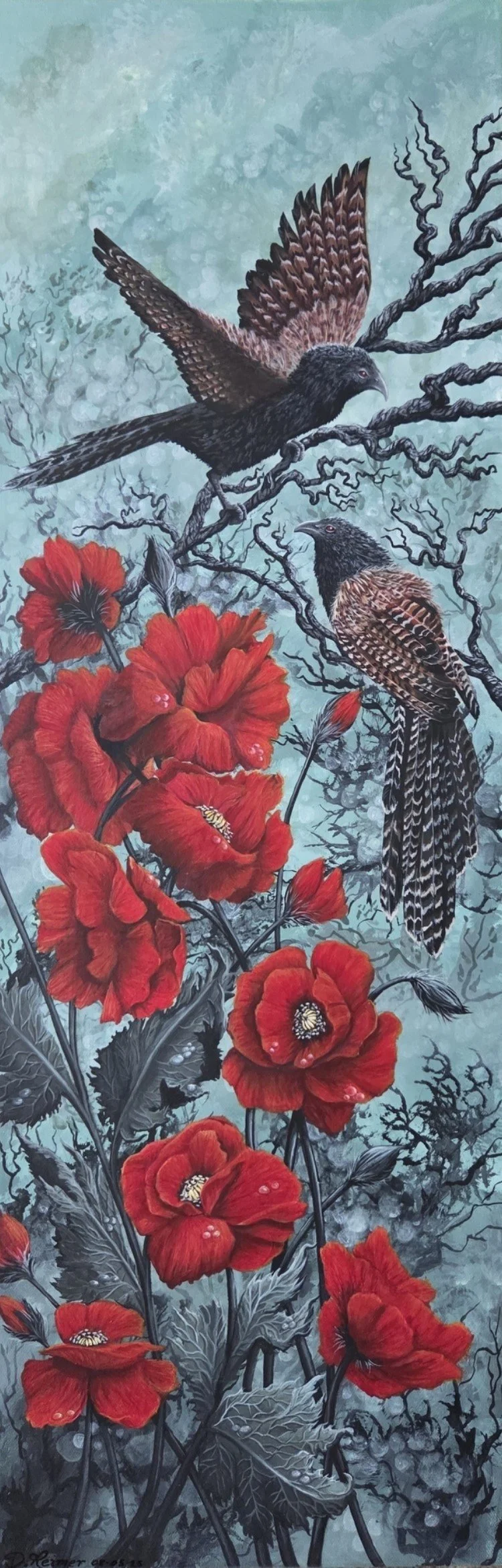 Omens, 2025 - 12" x 36", Acrylic on canvas