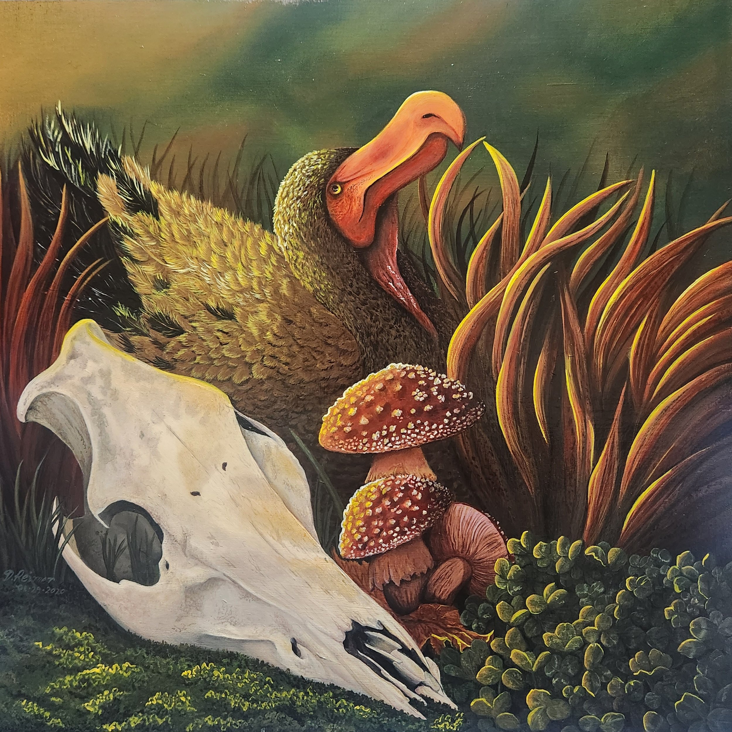 Waiting, 2023 - 16" x 16", acrylic on wood