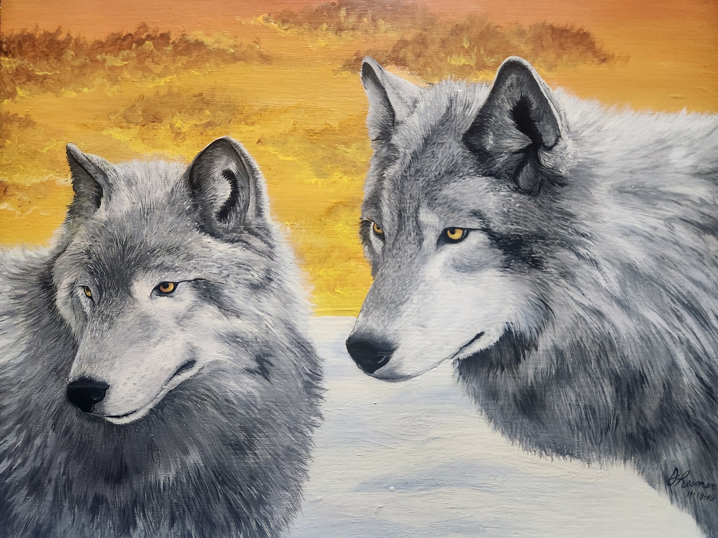 Watchers, 2018 - 12" x 16", acrylic on wood