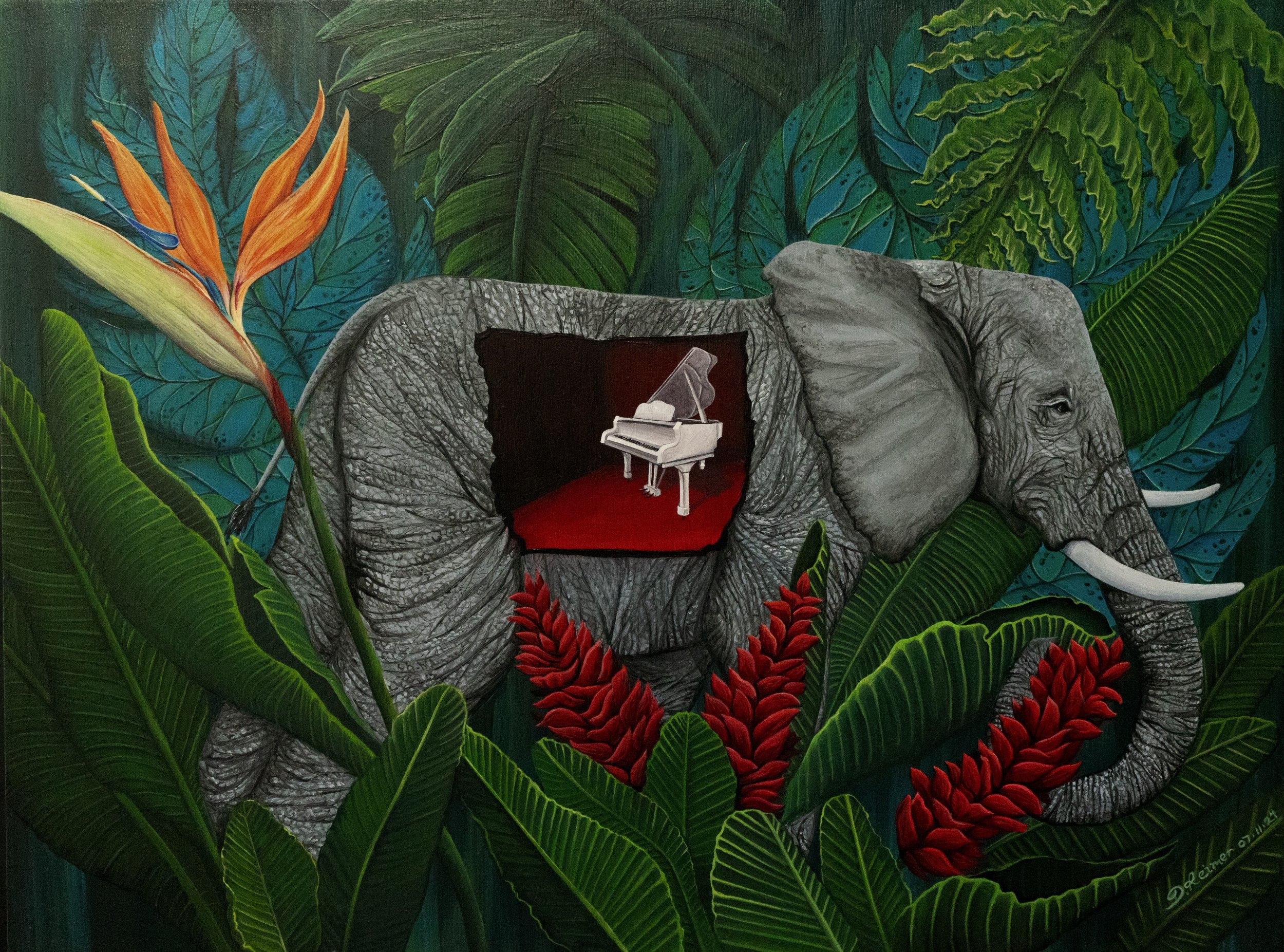 Inside Ivory, 2024 - 18" x 24'", acrylic on wood