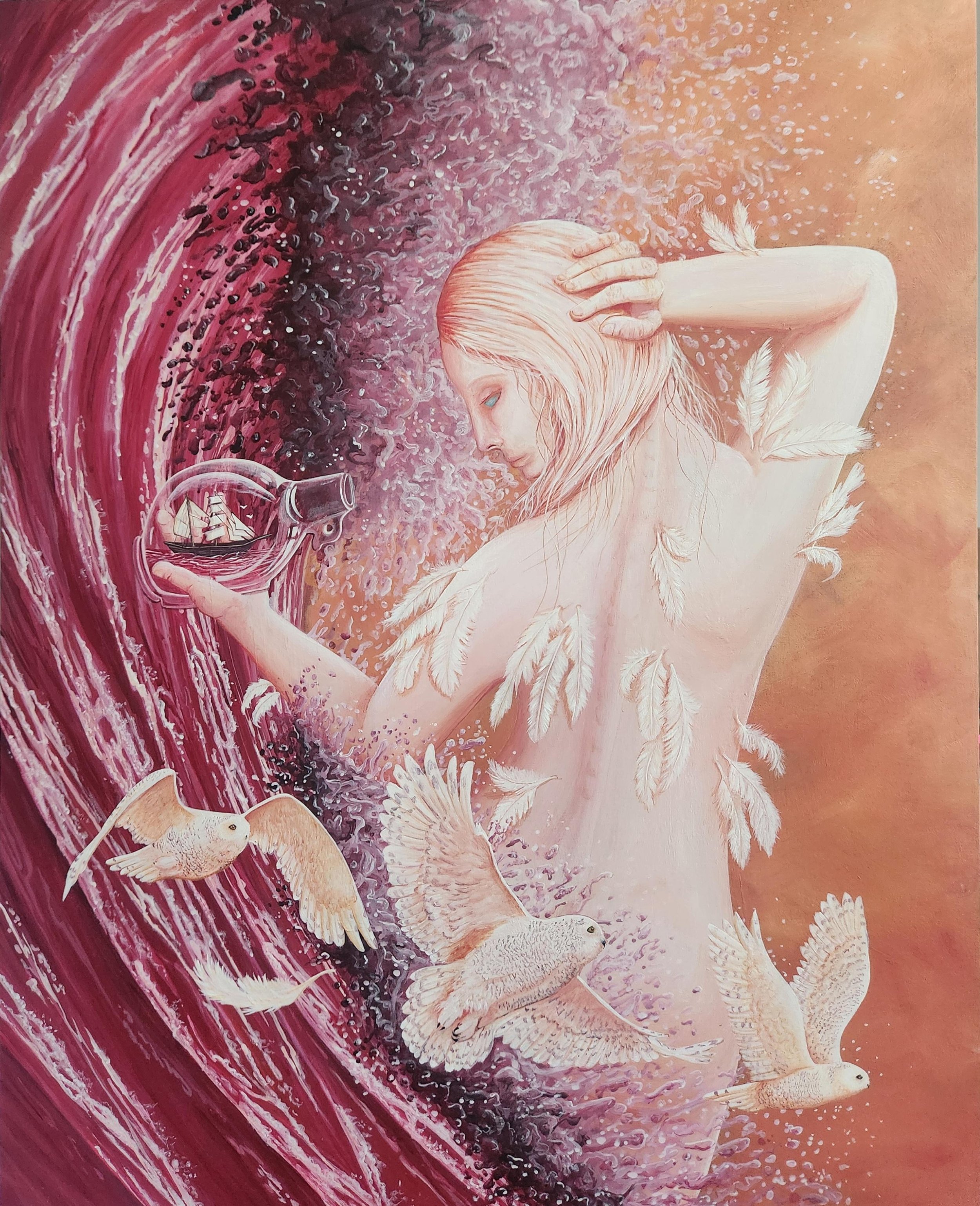 Evolution, 2024 - 30" x 24" - Acrylic on Wood