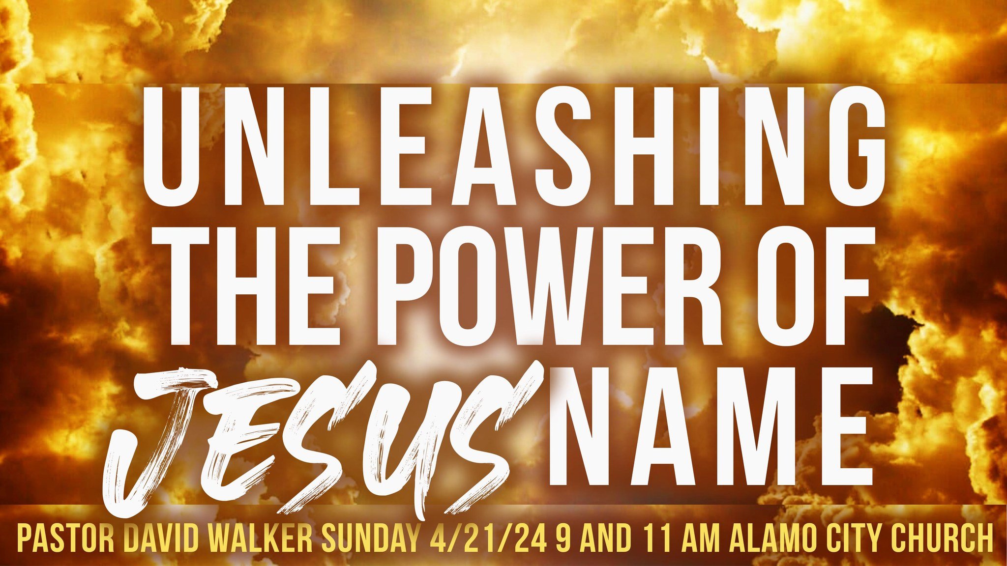 Join us TOMORROW at Alamo City!
We are thrilled to have Jennifer Massey Stephens back with us to lead us into GOD'S presence tomorrow with our worship team.
Pastor Walker will share a powerful message-&quot;Unleashing The Power Of Jesus' Name&quot;
W