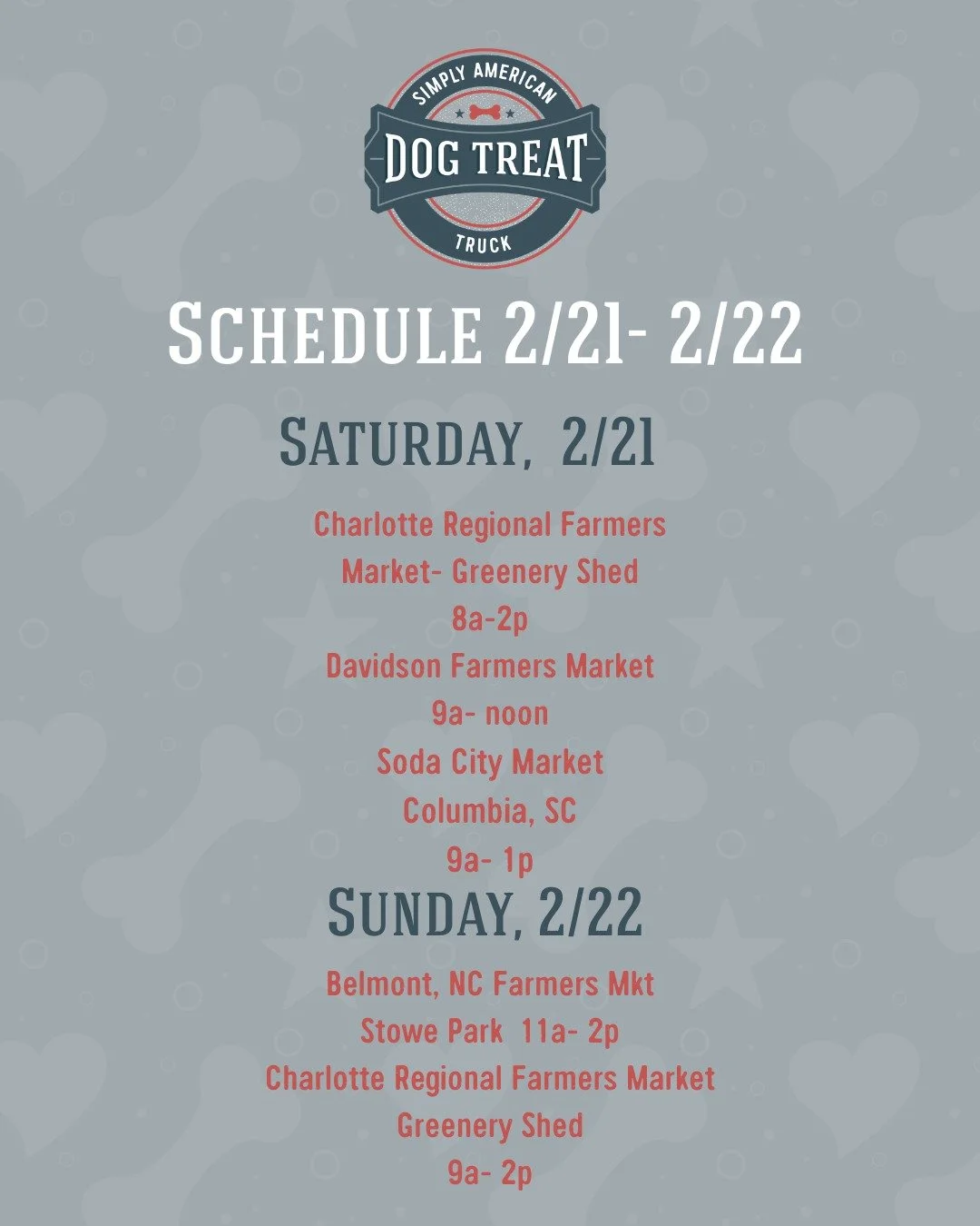 So many opportunities to fill your Treat Jar this weekend:
Saturday:
 ** Charlotte Regional Farmers Mkt.
 ** Davidson Farmers Mkt.
 ** Soda City Mkt.
Sunday:
 ** Belmont, NC Farmers Mkt.
 ** Charlotte Regional Farmers Mkt.

Can't wait to see you! (PS