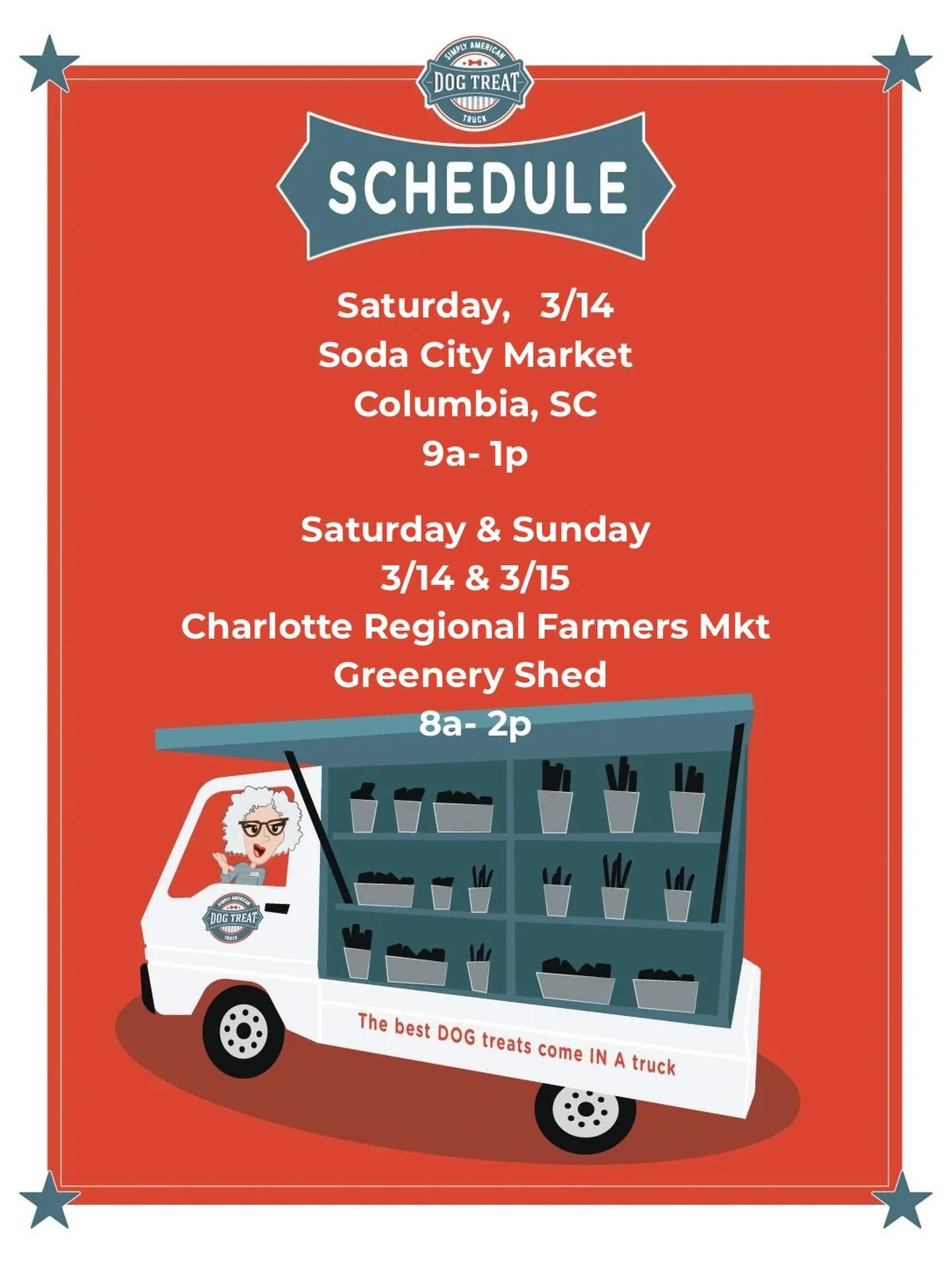 Here are three markets we&rsquo;d love to see you at! 

Saturday, 3/14: 
Charlotte Regional Farmers Mkt- CLT
Soda City Market- Columbia, SC

Sunday, 3/15:
Charlotte Regional Farmers Mkt- CLT

@charlotteregionalfarmersmarket 
@sodacitysc 
#farmersmark