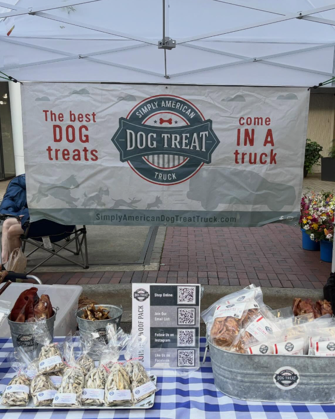 Simply American Dog Treat Truck at a North Carolina Farmer's Market