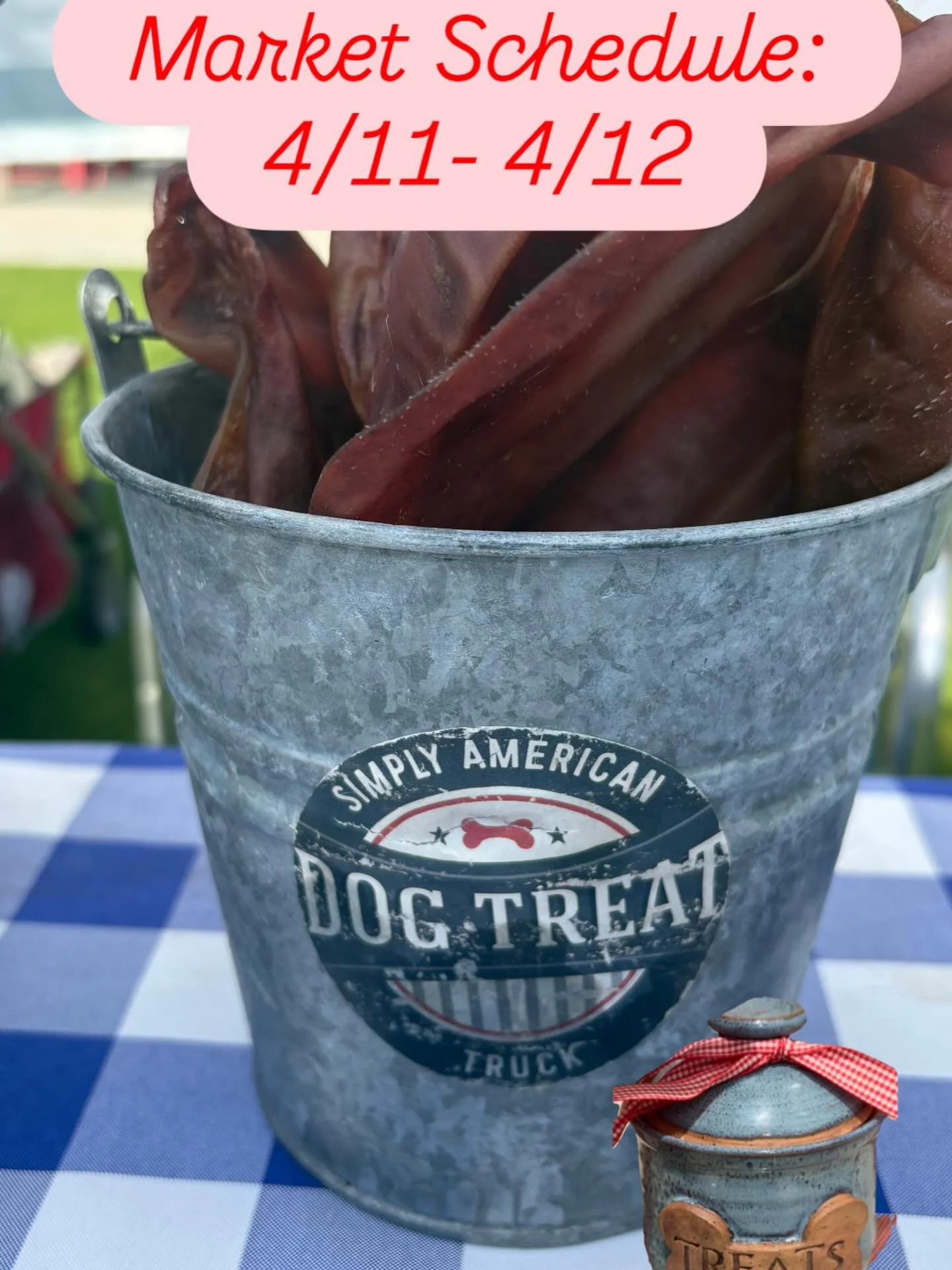 Sun&rsquo;s Out Treats Out! Stock your Treat Jar this weekend:

Saturday, 4/11:
🐾 Charlotte Regional Farmers Market-Greenery Shed 
  8a-2p
🐾 Davidson Farmers Market-Summit Coffee Pkg lot
  9a-noon
🐾 Soda City Market- Main St.
 9a-1p
🐾 Uptown Farm