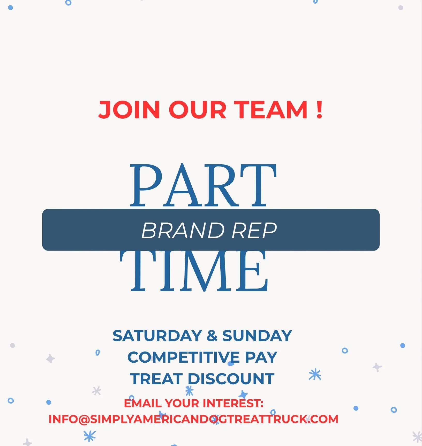 Looking for a weekend job and want to be part of an awesome team??? We are looking for a Brand Representative to work a Saturday and Sunday market in the Charlotte area. You must have reliable transportation, be comfortable talking to guests and be a