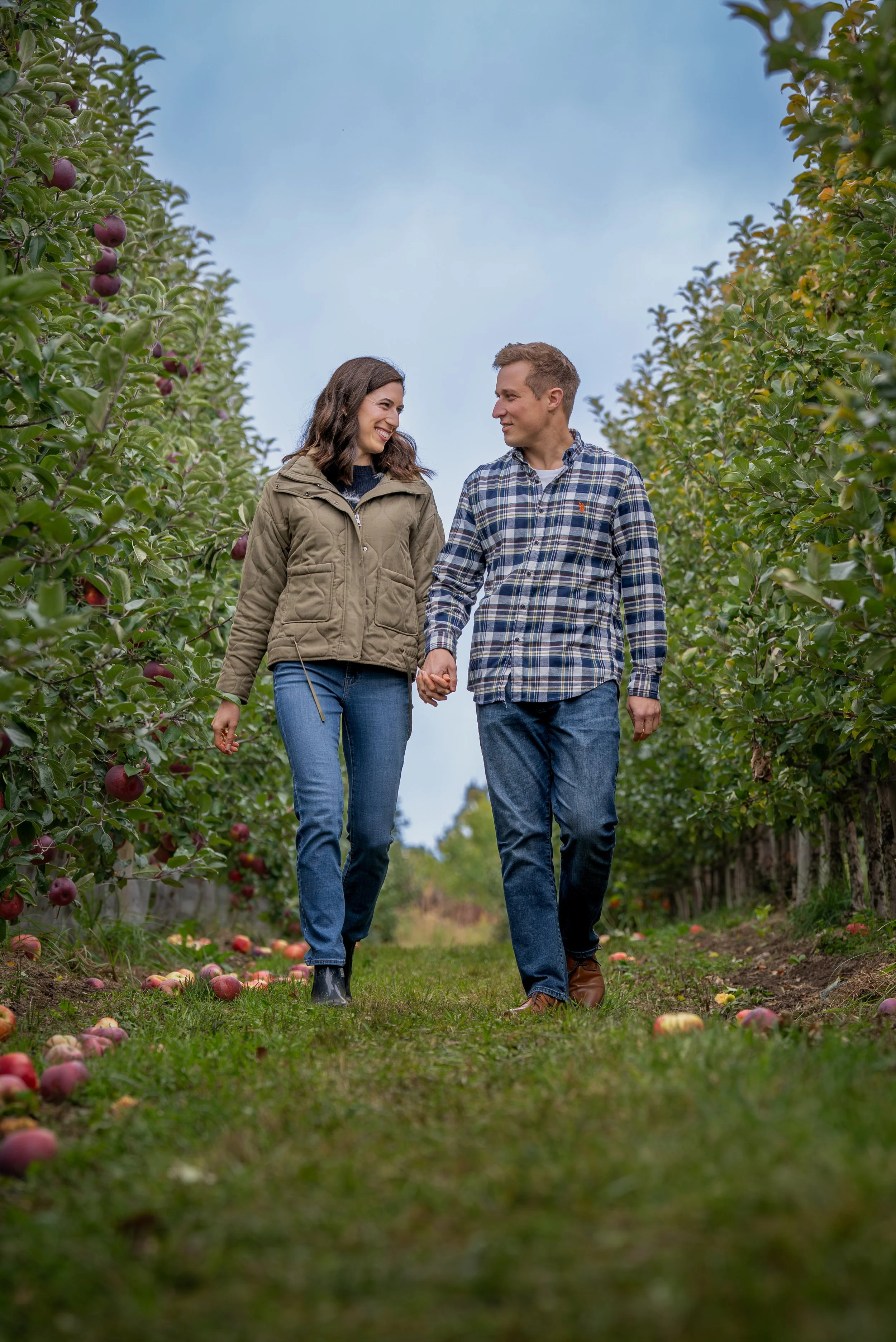 Engagement session photographed at Tougas Apple Farm in Northborough, MA by Connecticut engagement photographer 1LensMedia.