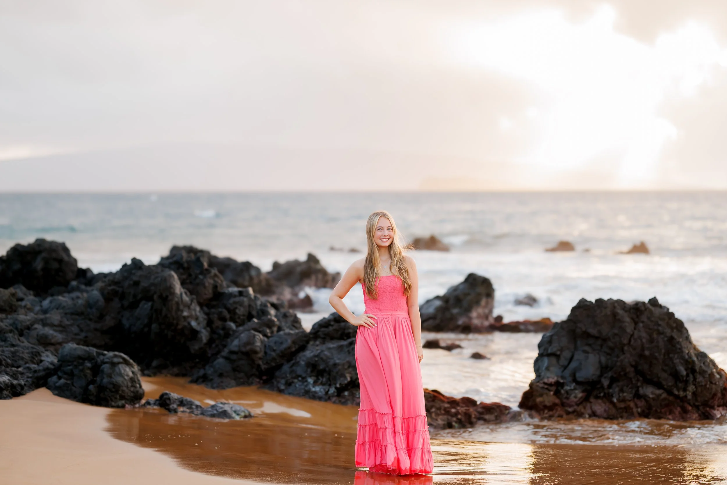 Maui Senior Portrait Session of Seinna at Po’olenalena Beach