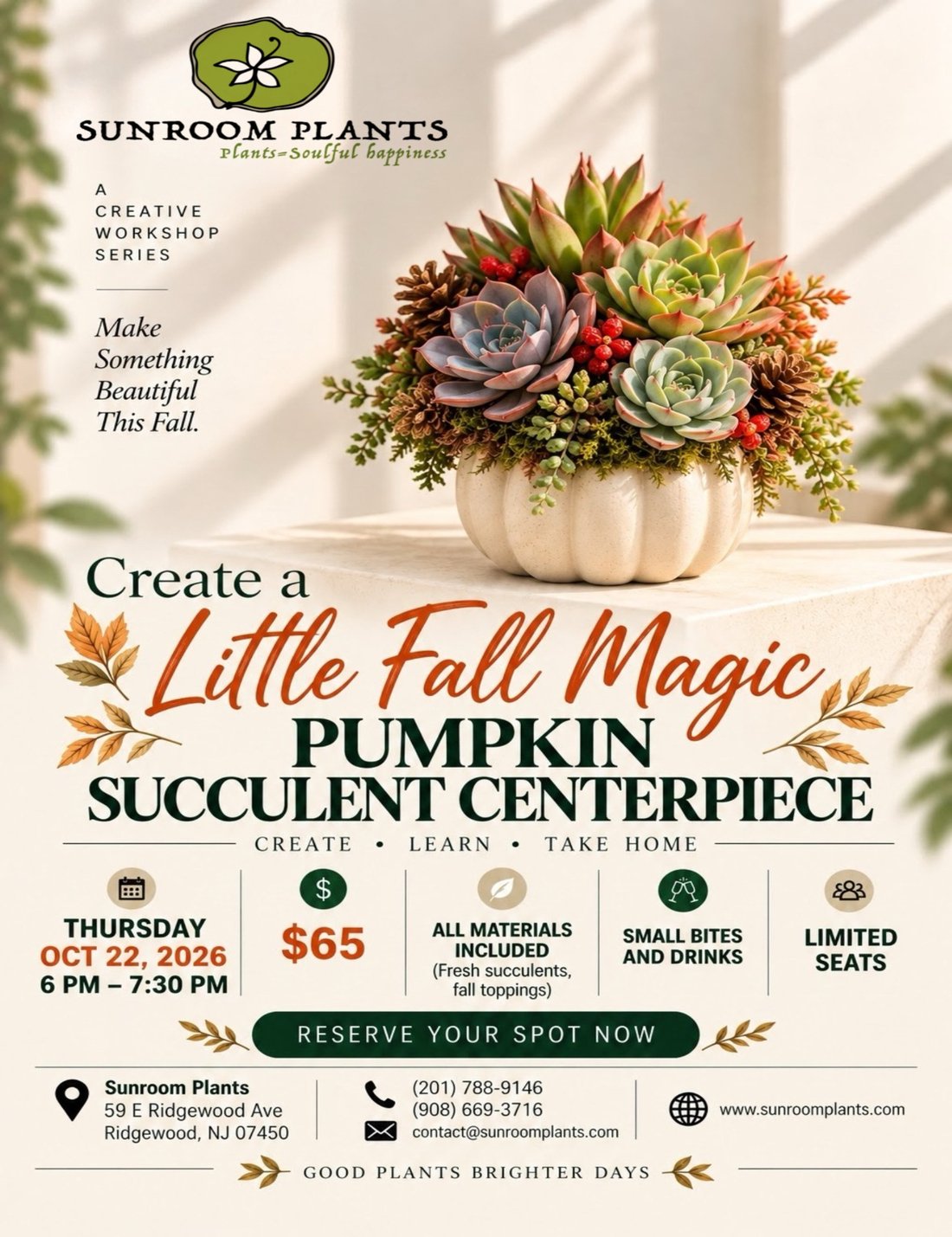 Pumpkin Succulent Centerpiece
