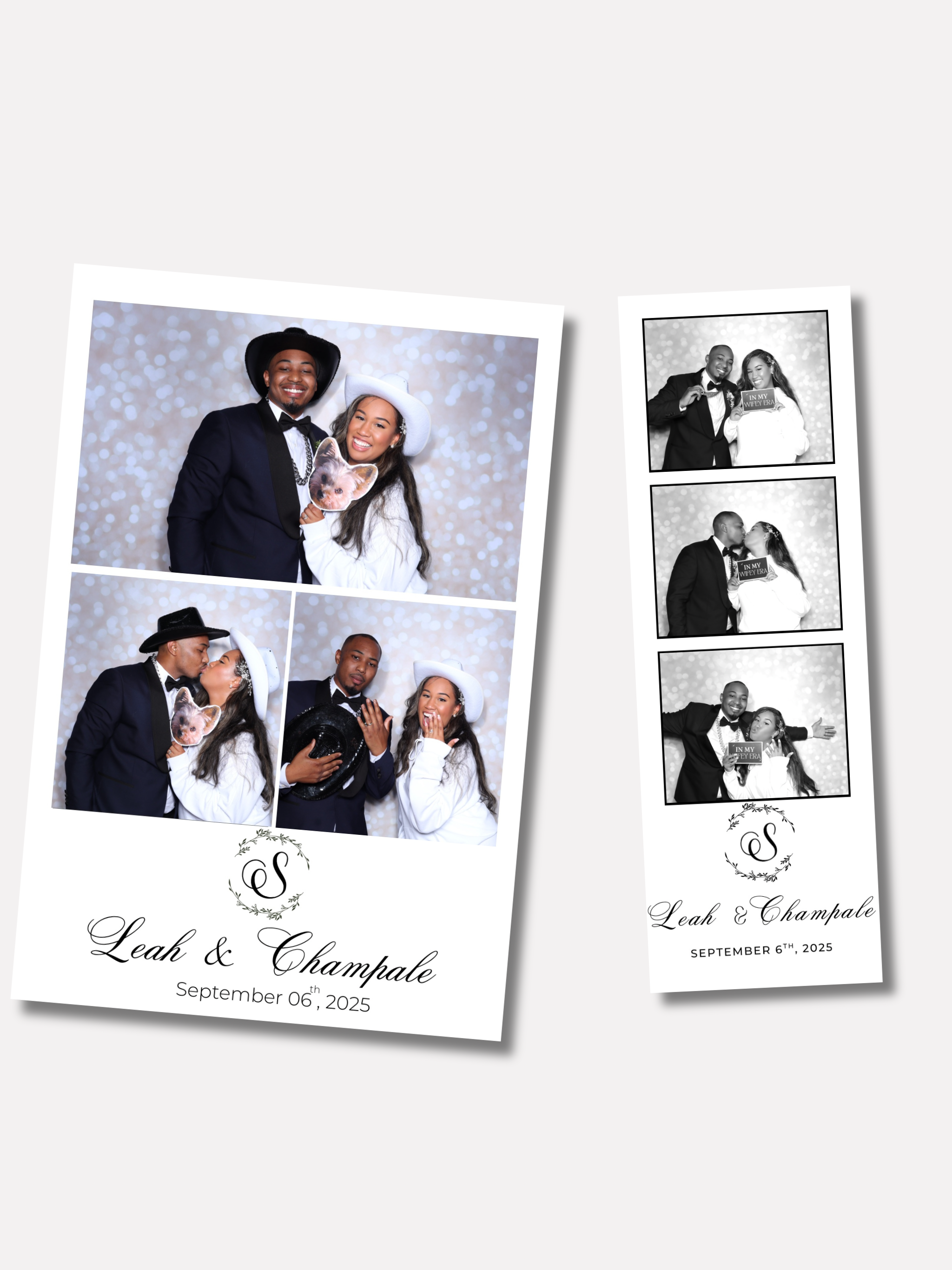 photobooth strip and photo with three different photo options 