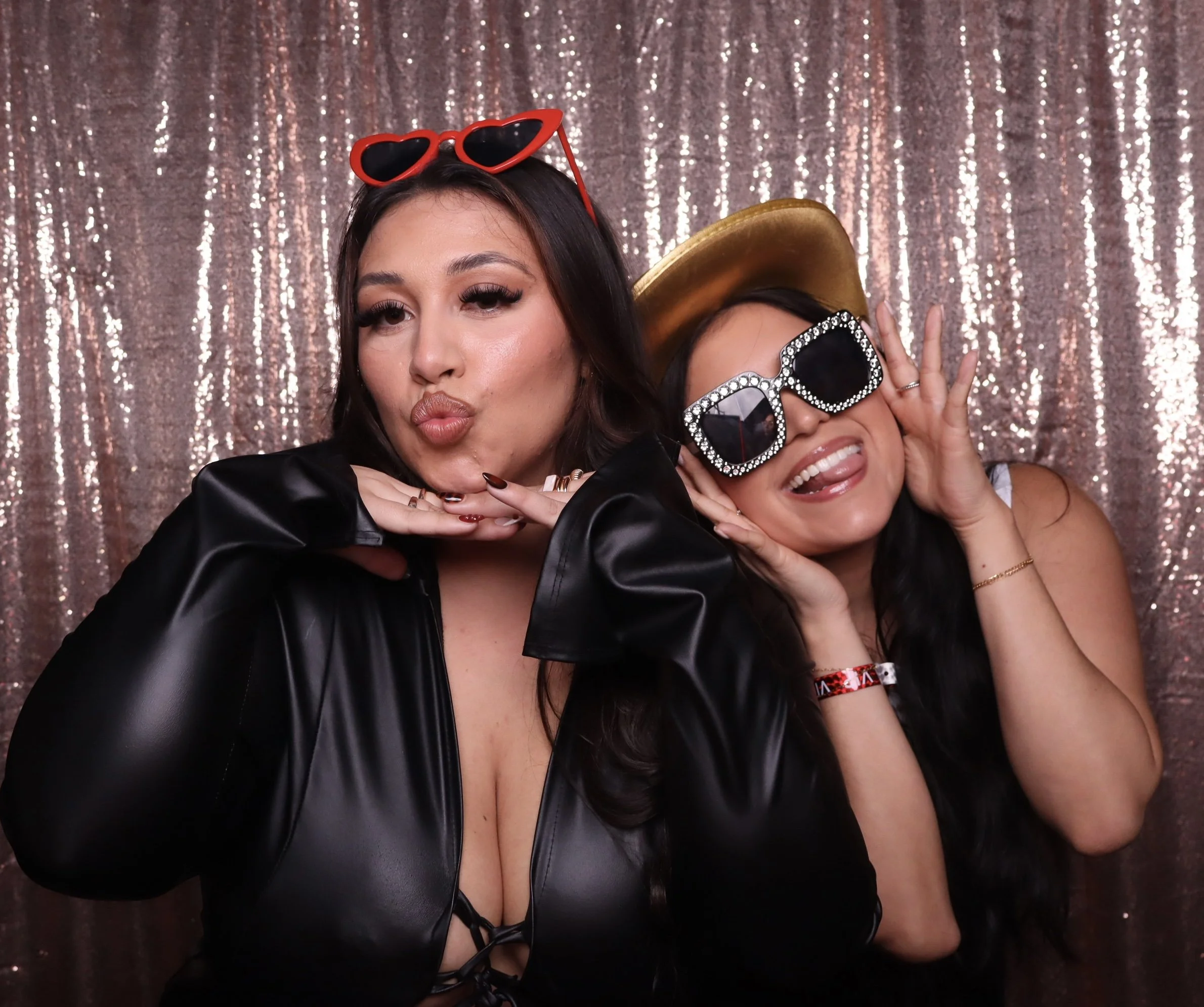 Women Posing with party glasses on 