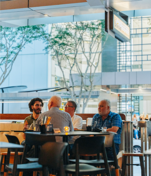 Guests dining at Storia on Queen, a top Italian restaurant for lunch in Brisbane CBD on Queen Street