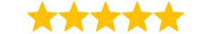 Five gold stars, commonly representing a five-star rating.