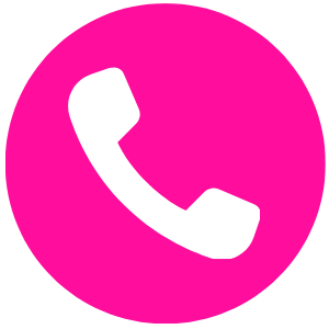 Pink circle with a white telephone handset icon in the center.