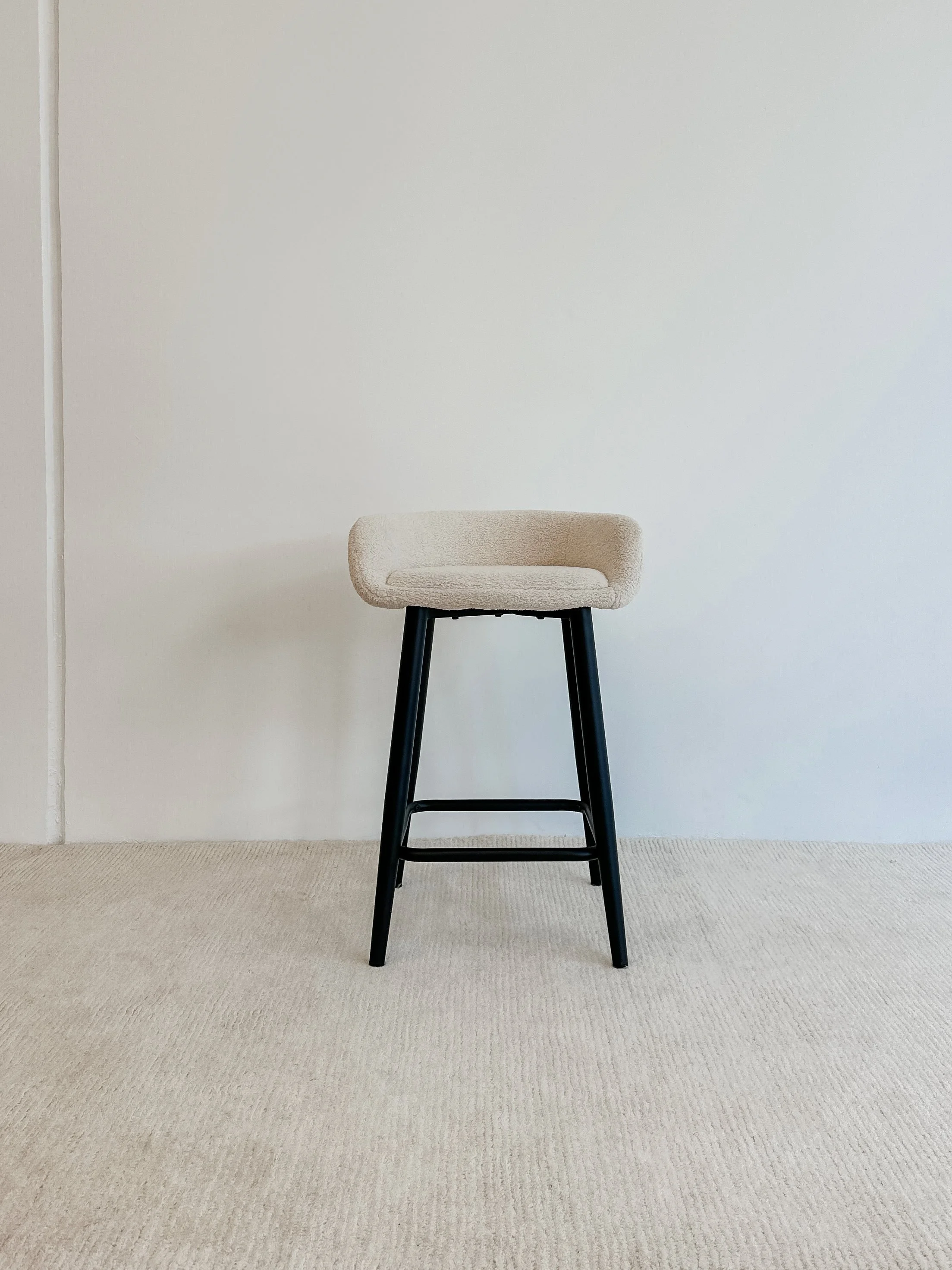 Cream boucle stool (x2)
