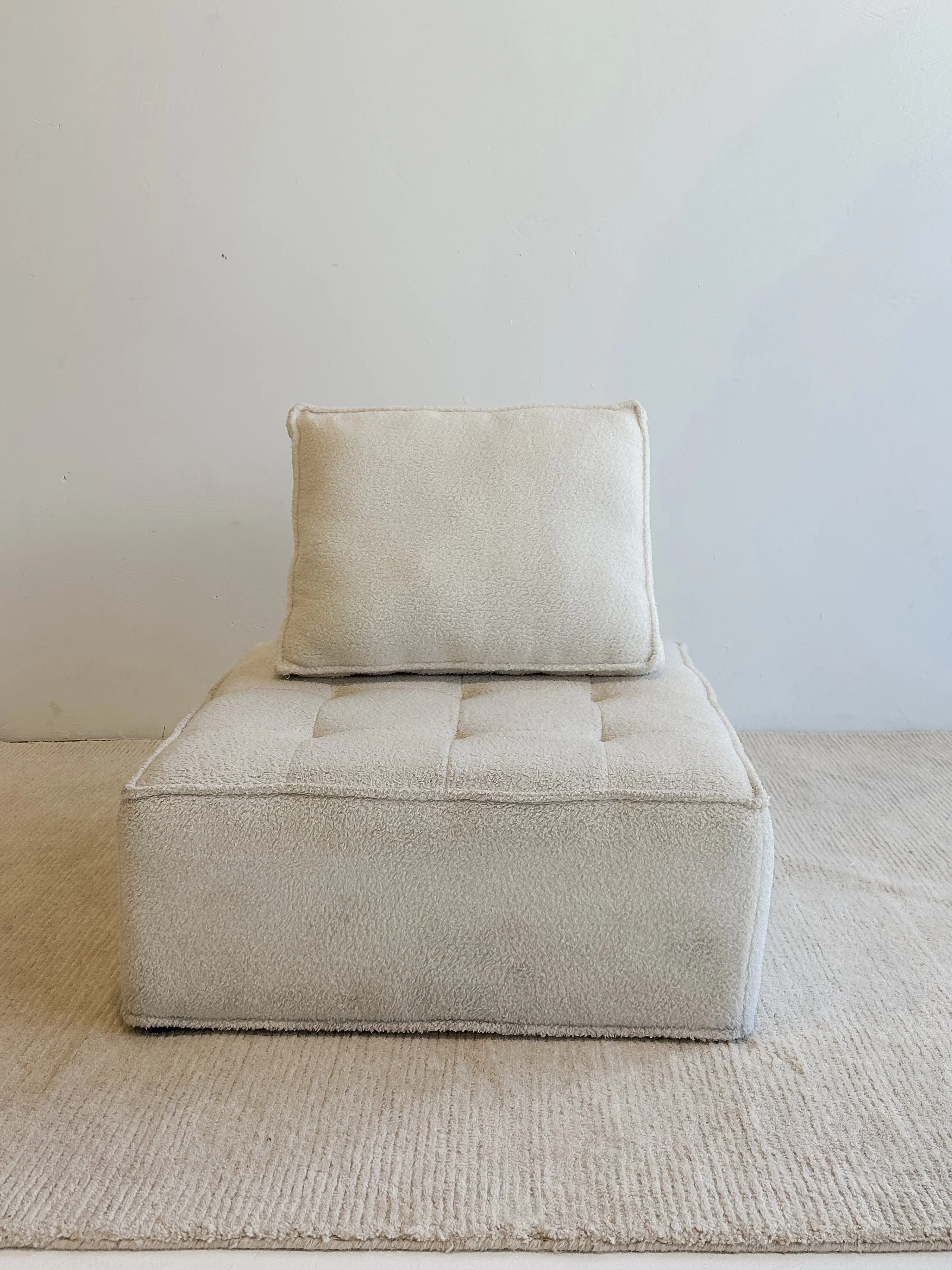 White Boucle Sofa 
