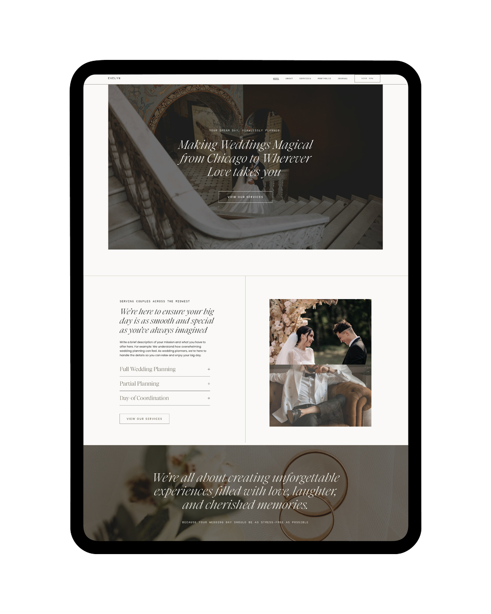Elegant Squarespace Website Template for Photographers and Wedding